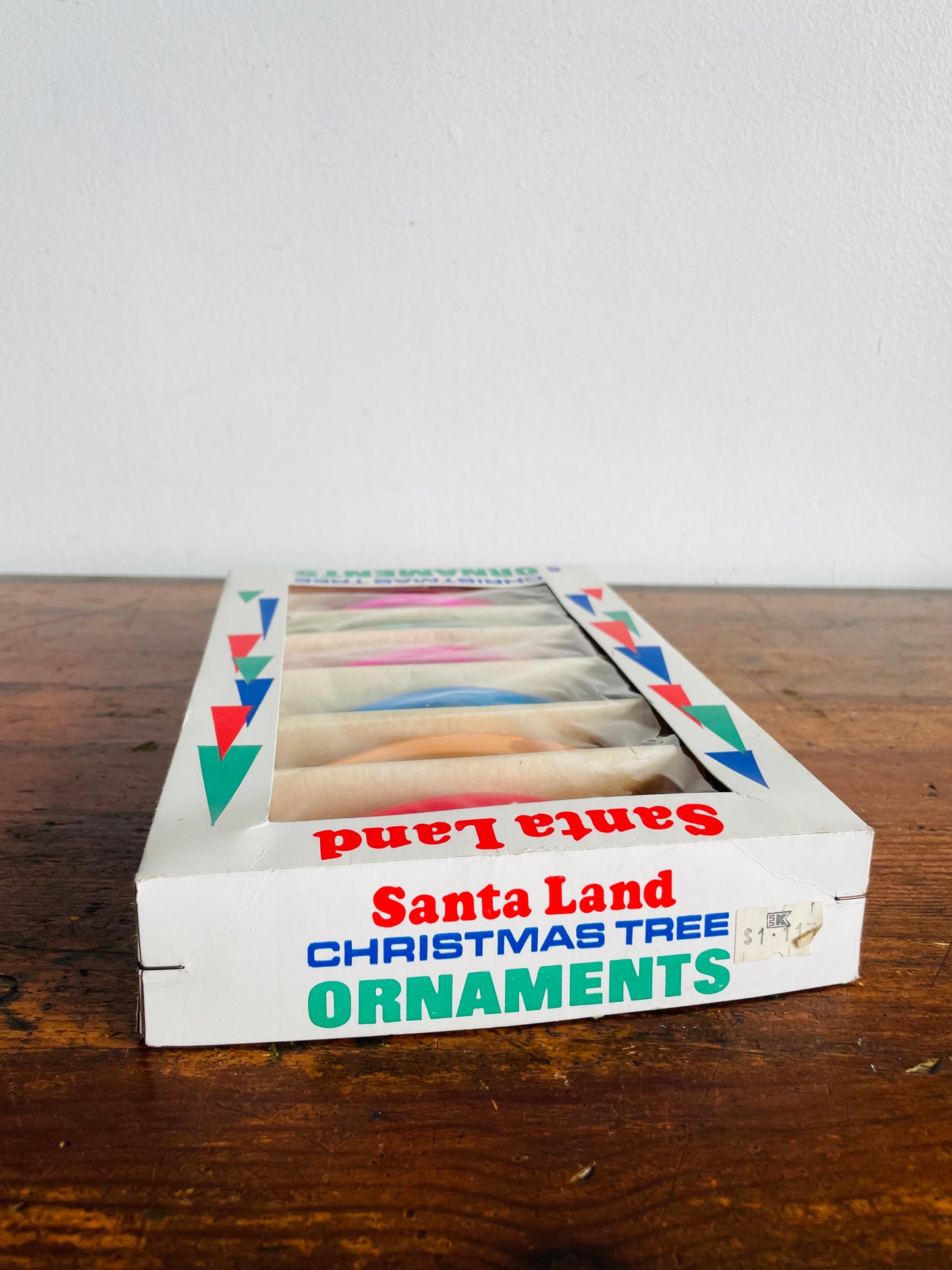 Brand New Vintage Santa Land Hand Blown Glass Christmas Tree Ornaments in Original Box - Set of 6 - Teardrop Shaped - Multi-Colour - Made in Poland