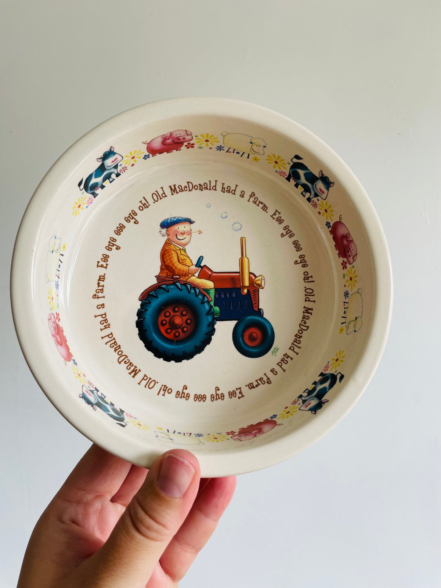 Anderton Pottery 1890 Old MacDonald Had a Farm Bowl Dish - Made in England