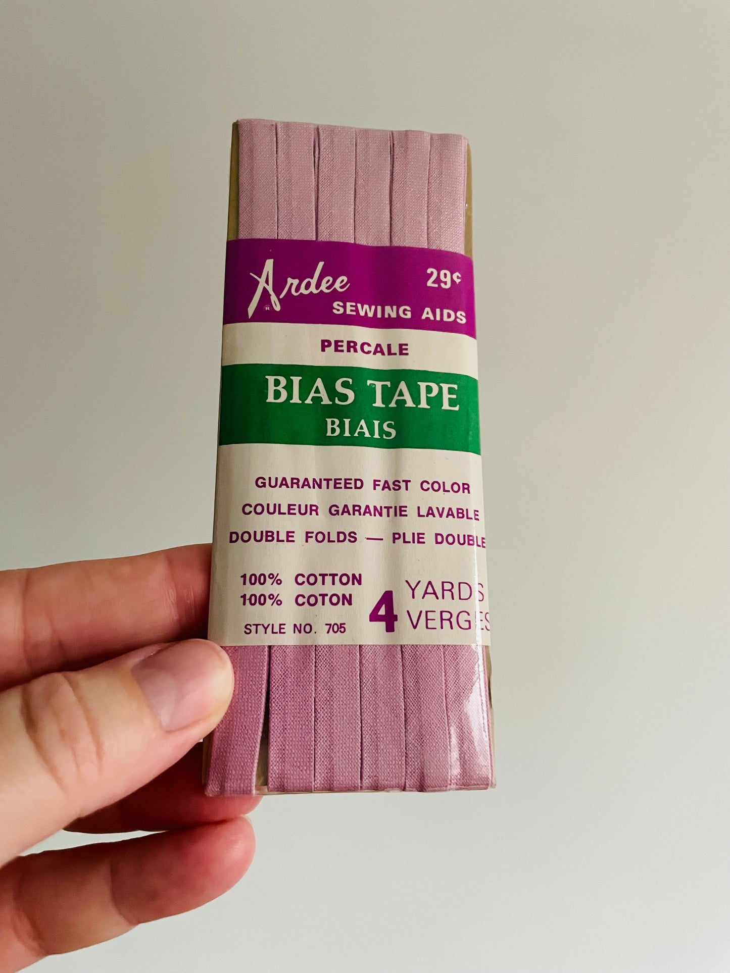 Shades of Purple Corticelli & Ardee Double Fold Bias Tape - Brand New Vintage in Original Packaging - Set of 5
