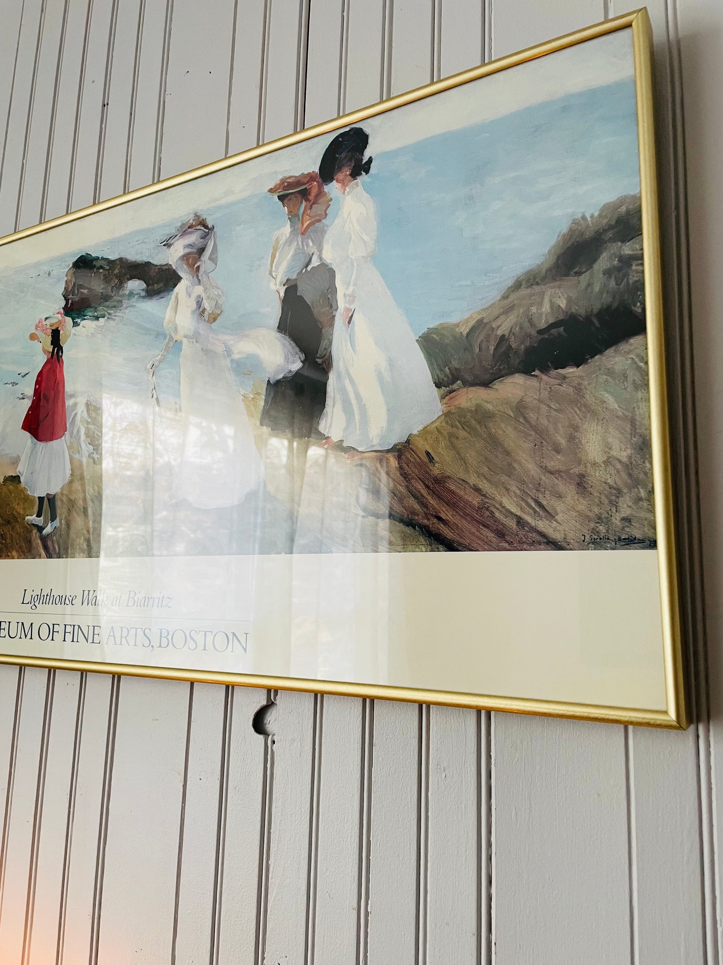 Joaquin Sorolla y Bastida, Lighthouse Walk at Biarritz - Museum of Fine Arts Boston Framed Museum Poster Print