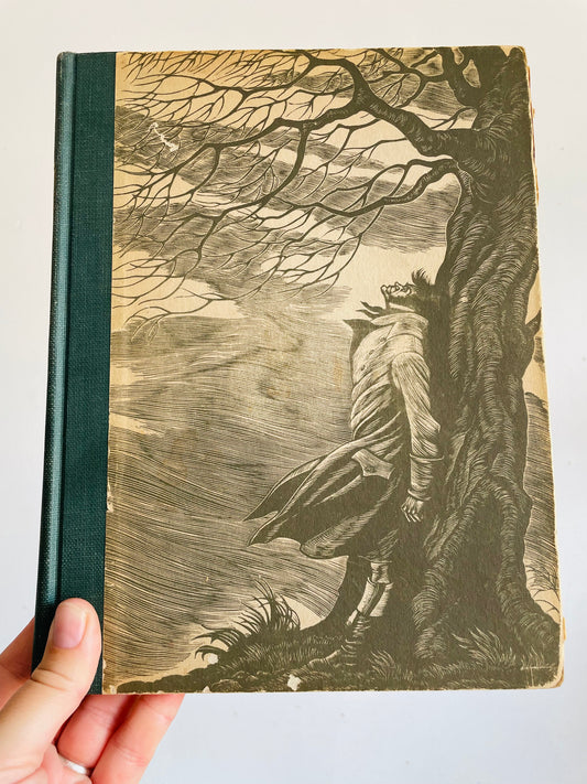 Vintage Wuthering Heights Hardcover Book by Emily Brontë & Illustrations from Wood Engravings by Fritz Eichenberg (1943)