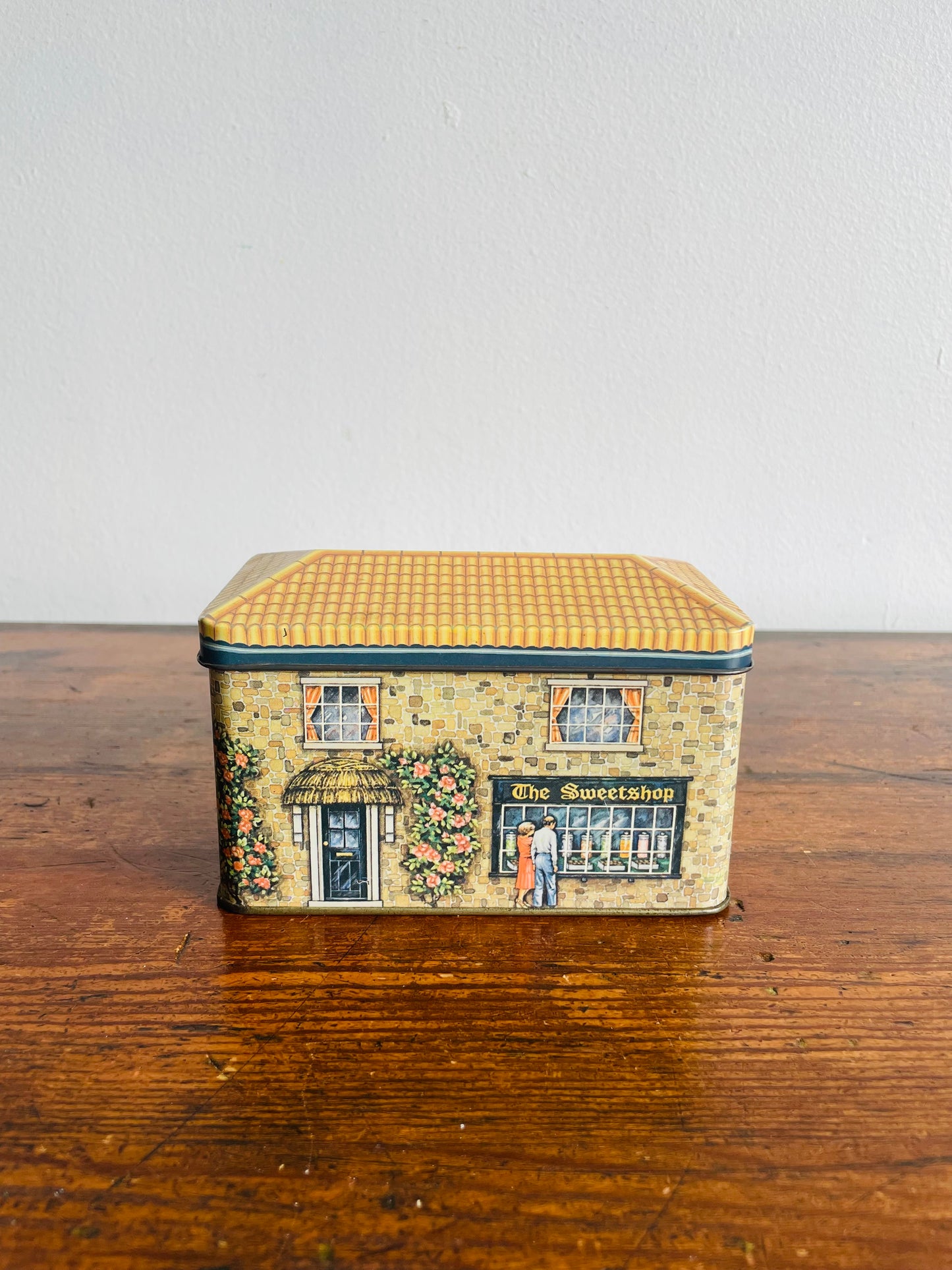 The Sweetshop Country Store Shaped Tin with Lid - The Tin Box Company Designed by Daher - Made in England