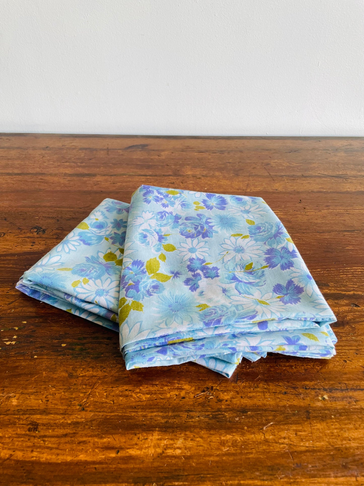 Blue & Purple Flower Pillowcases - Set of 2