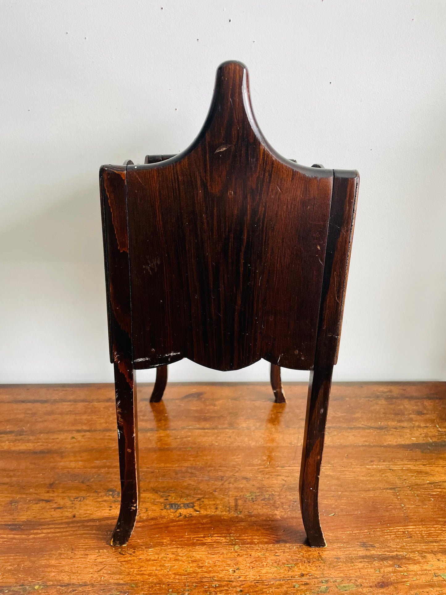 Vintage Standing Wood Magazine / Newspaper / Sheet Music / Book Rack Holder with Handle - Also Great for Knitting Supplies! - No Shipping