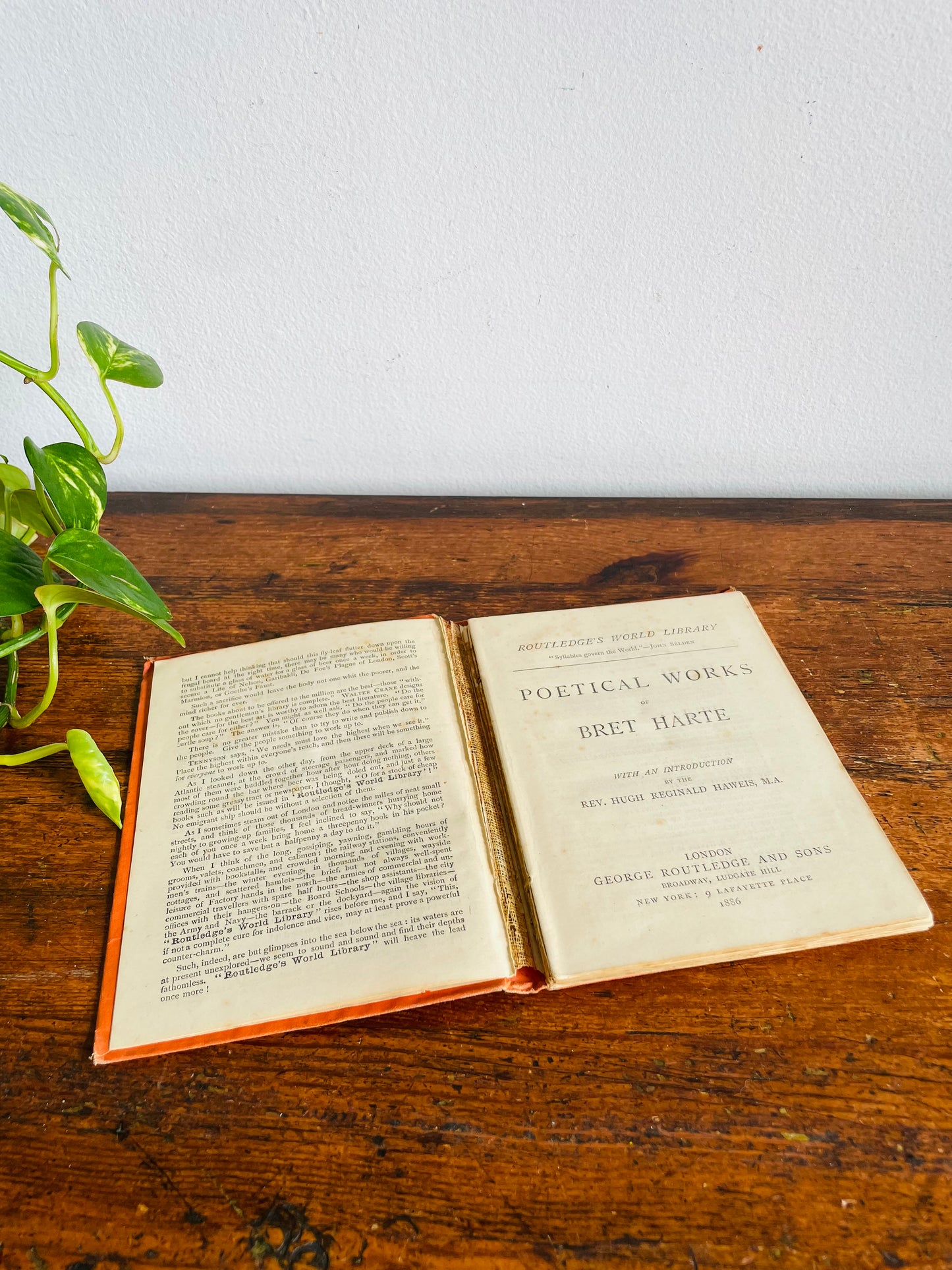 Antique 1886 Poetical Works of Bret Harte Hardcover Book Edited by Rev. H.R. Haweis - Routledge's World Library - Poems & Poetry - 140 Years Old!