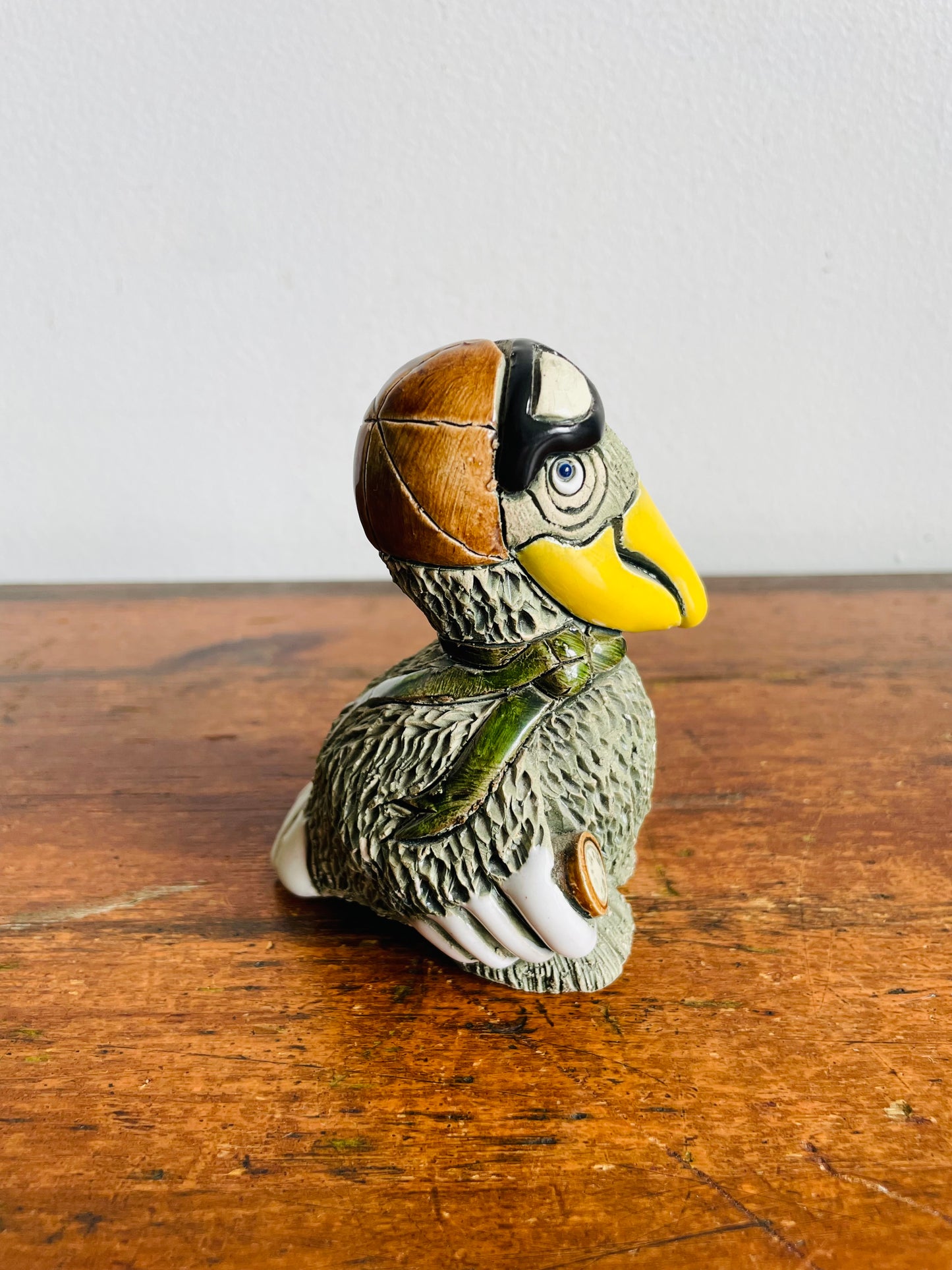 Vintage Artesania Rinconada Uruguay Pottery Aviator Pelican Figurine