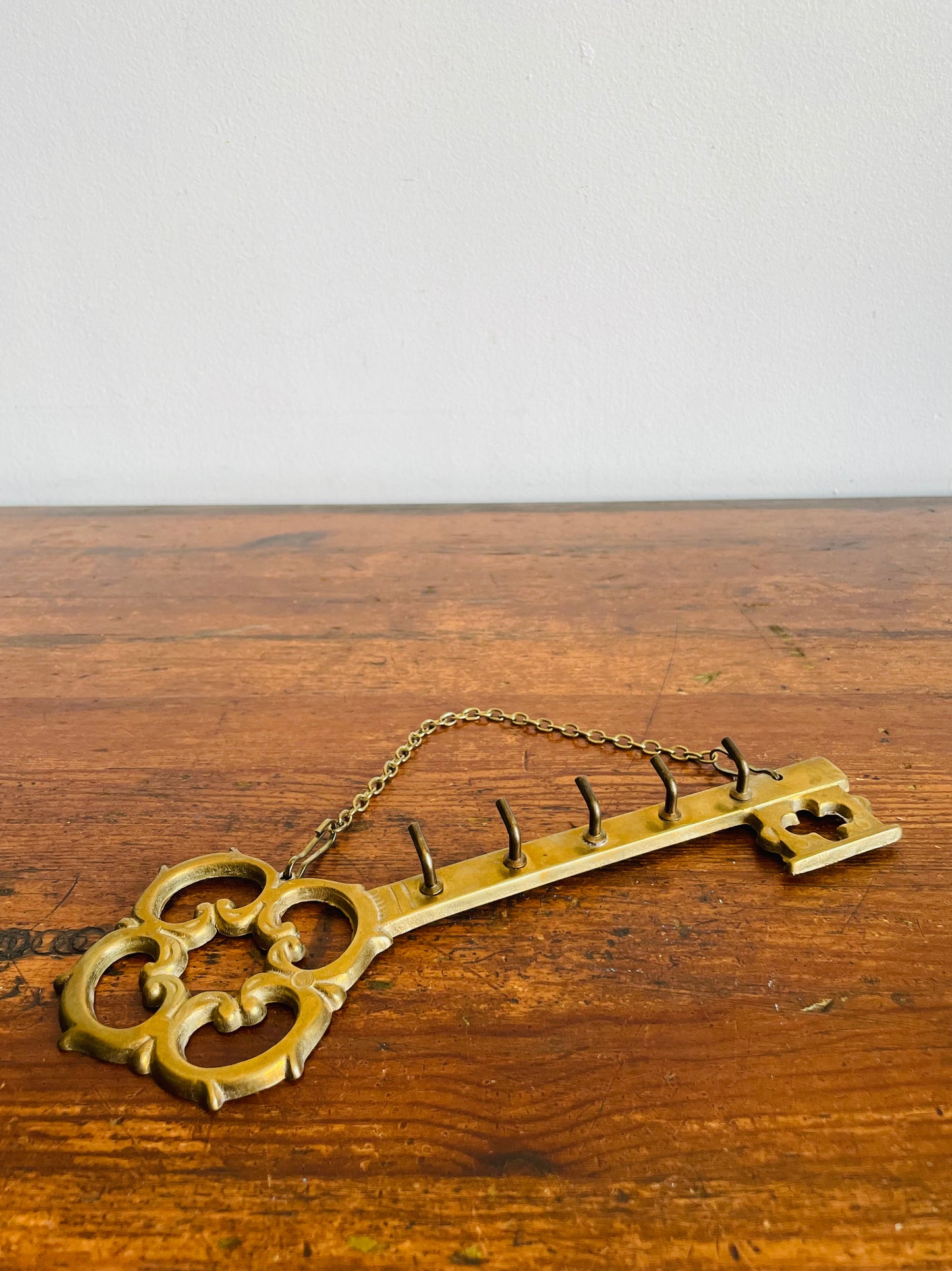 Key Shaped Hanging Brass Key Rack Holder