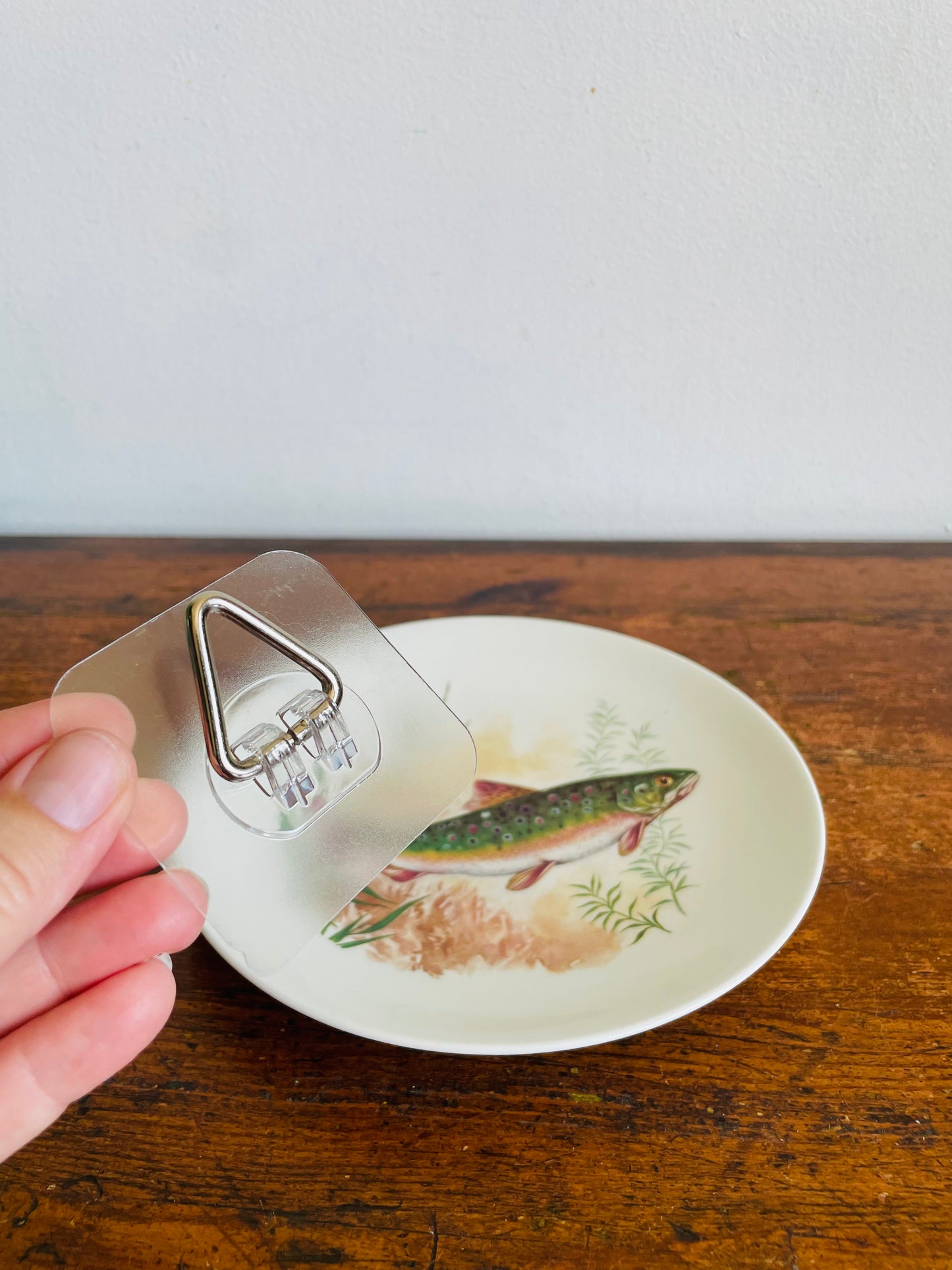 Vintage Burleigh Ironstone Trout Fish 7" Side Dish Plate - Staffordshire England - Includes Optional Wall Plate Hanger