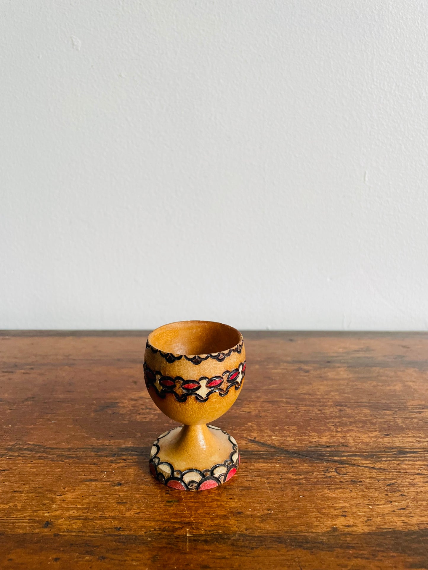 Carved Wooden Egg Cup Holder from Innsbruck Austria - Also Makes a Great Vase for an Air Plant!