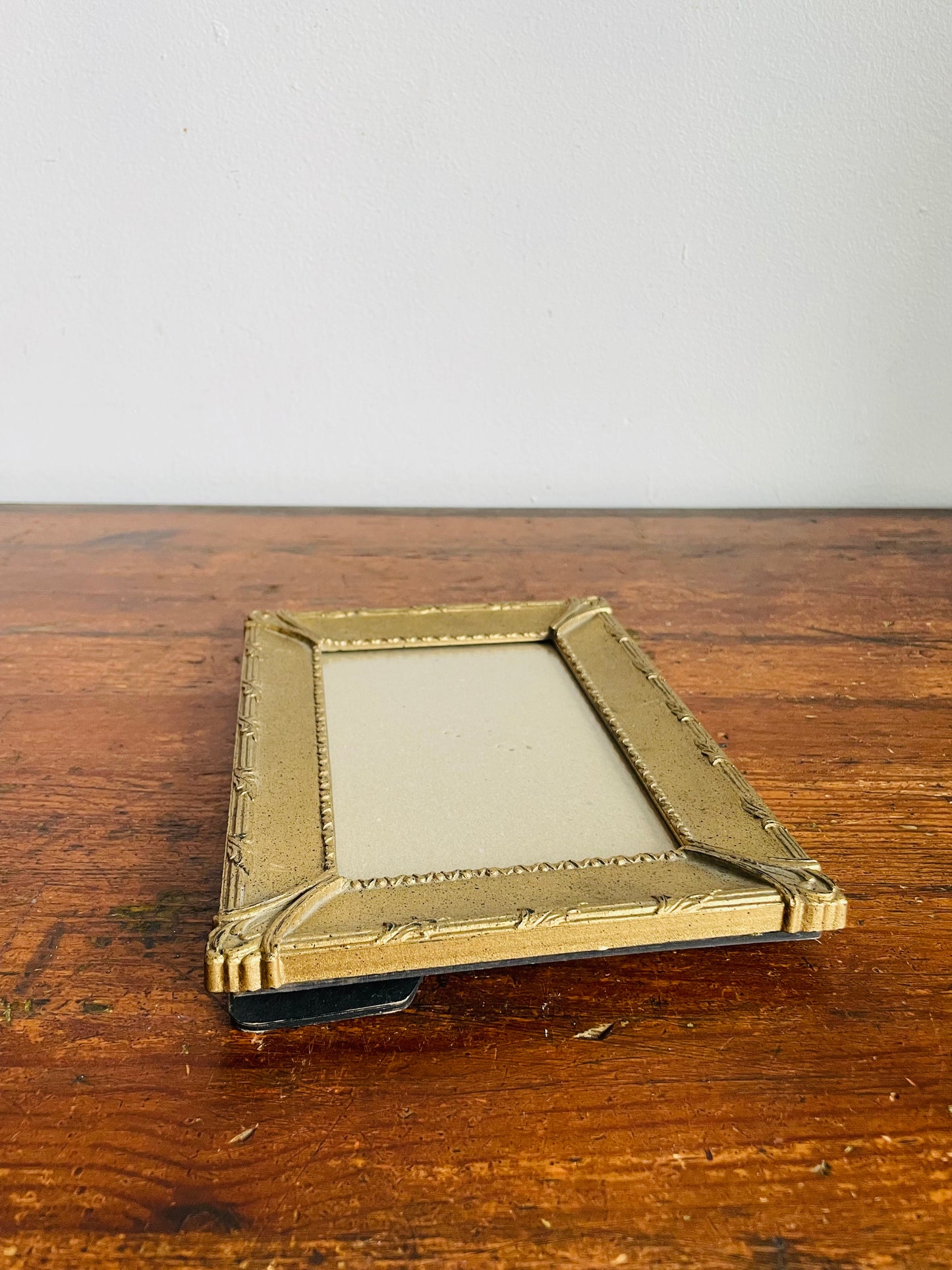 Vintage Gold Picture Frame with Ornate Details & Easel Backing - Made in Taiwan