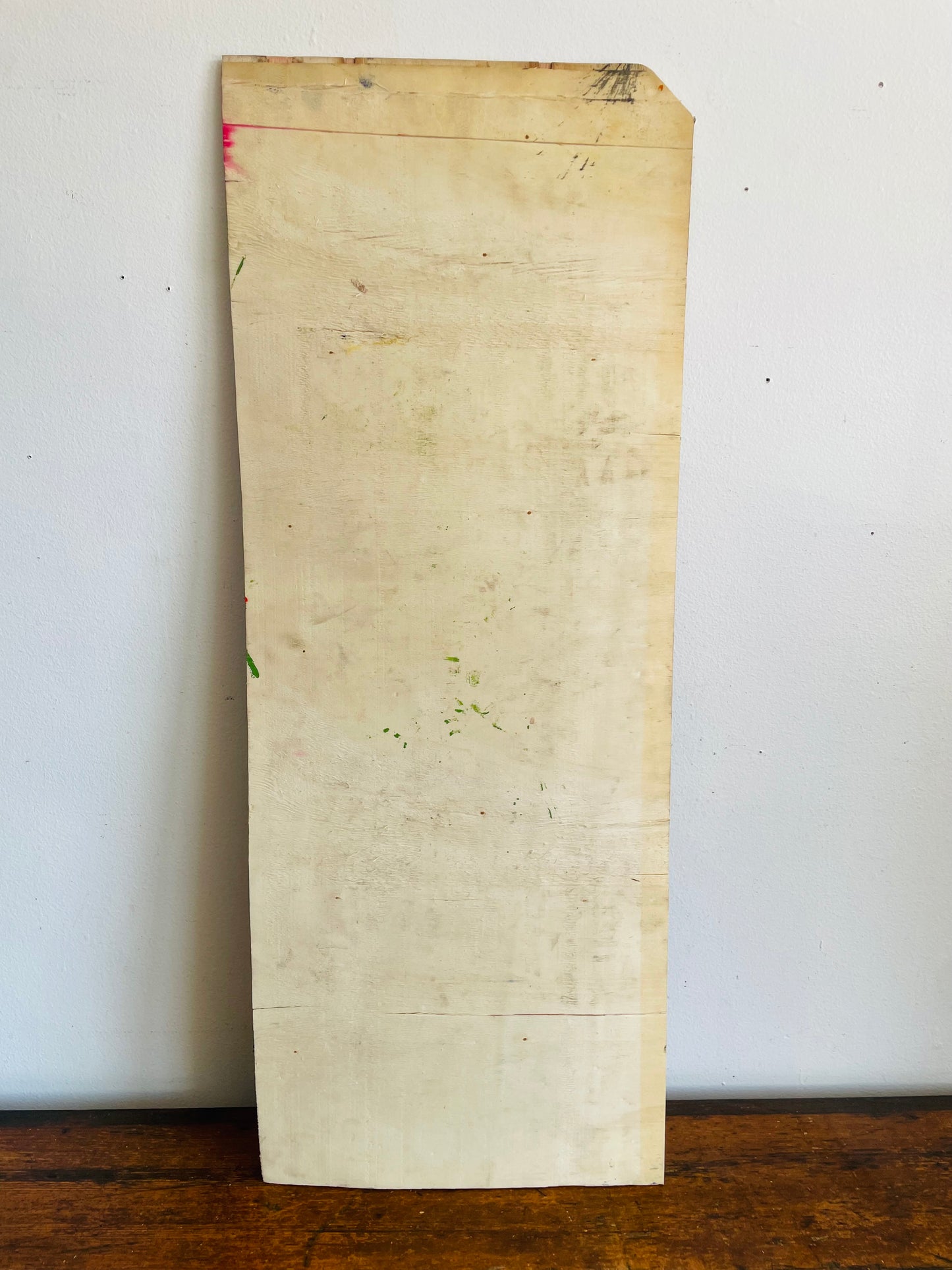 Original Art Abstract Painting on Wood of Nude Woman with Heart & Colourful Background - Purchased from an Artist's Estate in Fort Erie, ON - No Shipping