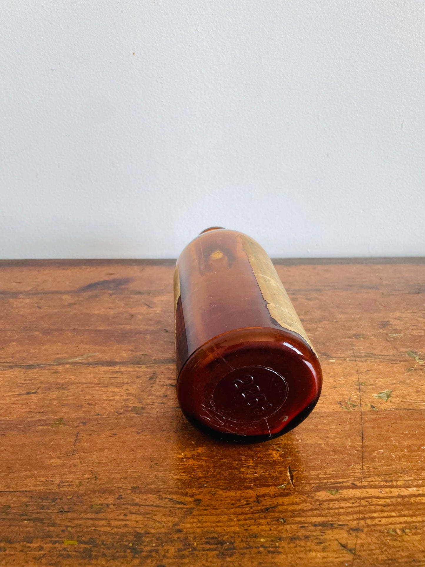 Vintage Pre-1930 / Antique Pharmacy Apothecary Amber Glass Bottle - Saunders' Campholene - W.E. Saunders & Co. London, Ontario