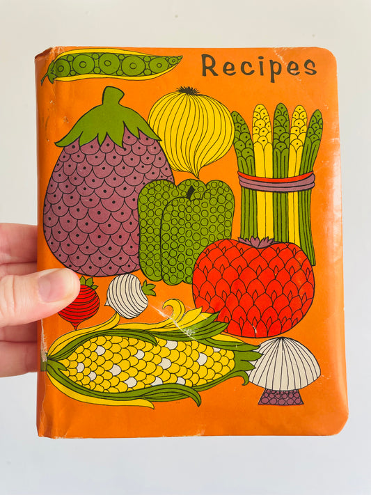 Recipe File Notebook with Bright Vegetable Graphics - Unused Condition / Not Written In - Dan-Dee Imports Inc. Made in Hong Kong