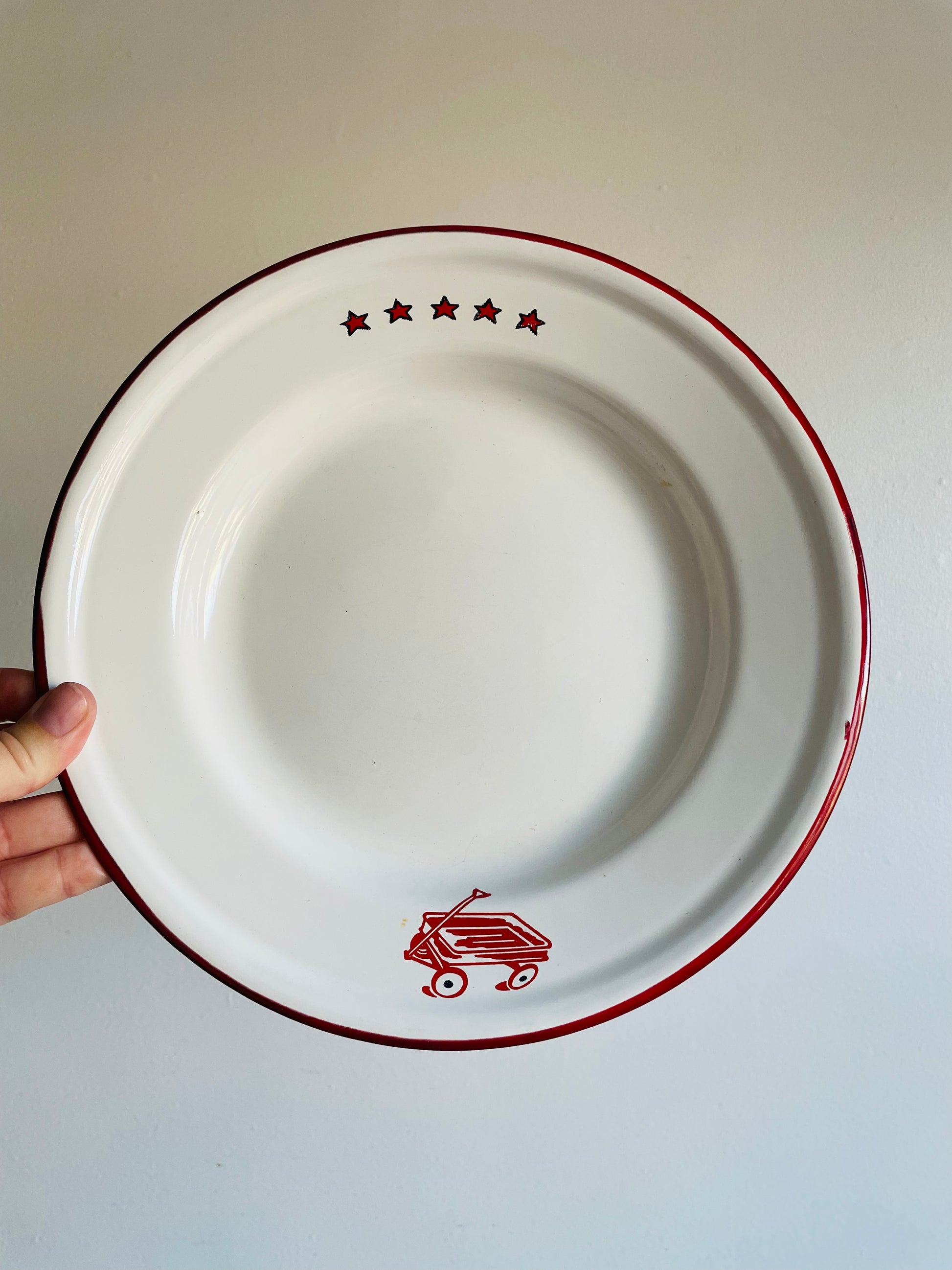 Taipro Enamel Plates Red White Enamel Plates Wagon Enamel Plates