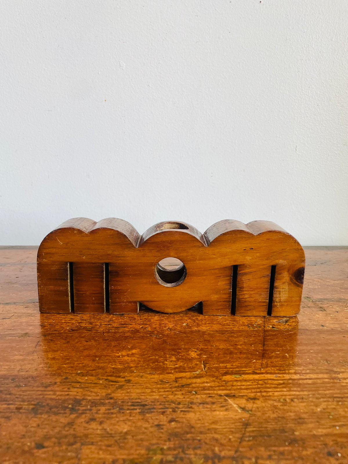 Vintage Carved Wood MOM Propagation Station Bud Vase - Handmade in Canada