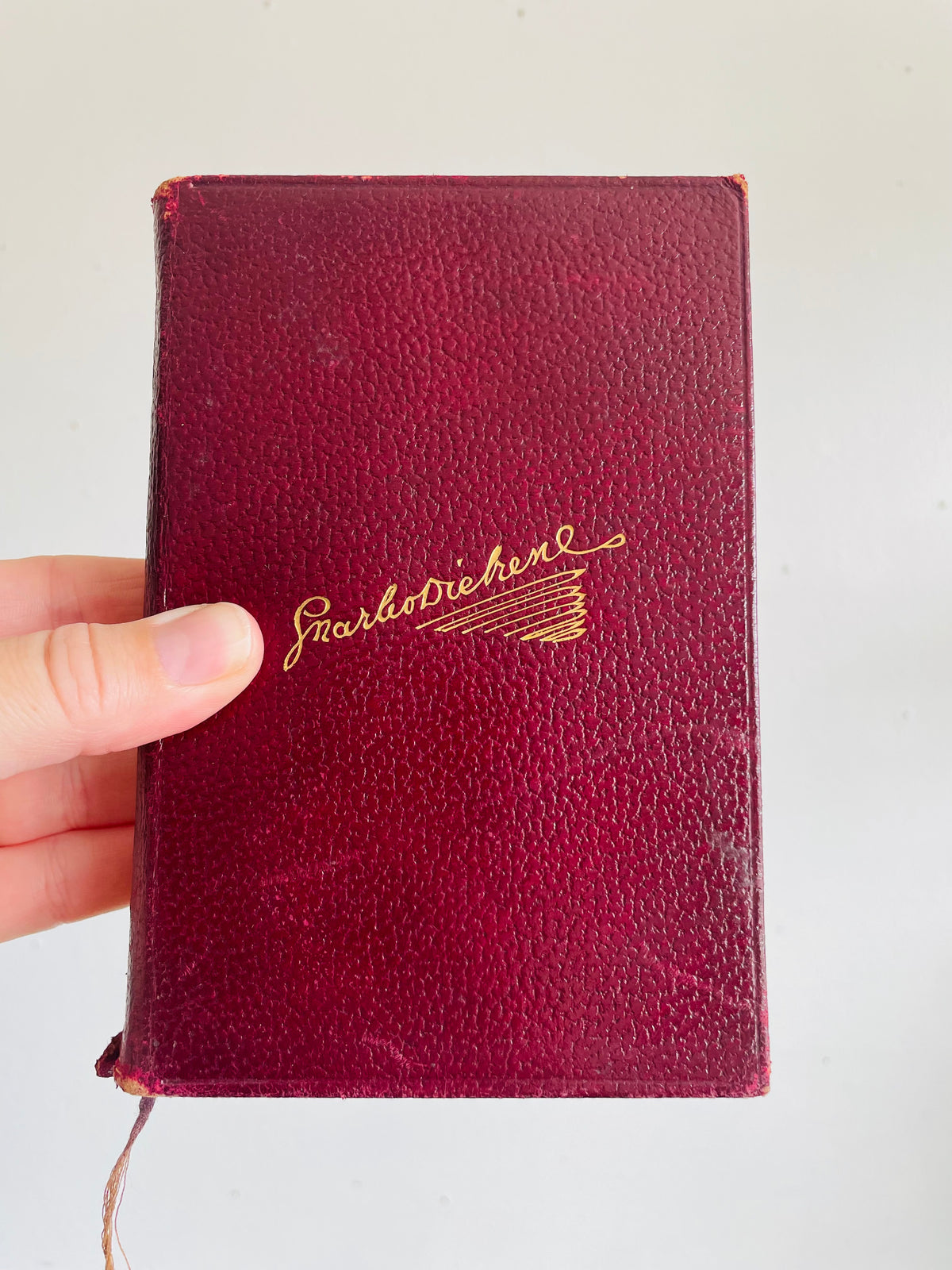 Antique Early 1900s Dombey And Son Leather Bound Book by Charles Dickens - Collins Clear-Type Press