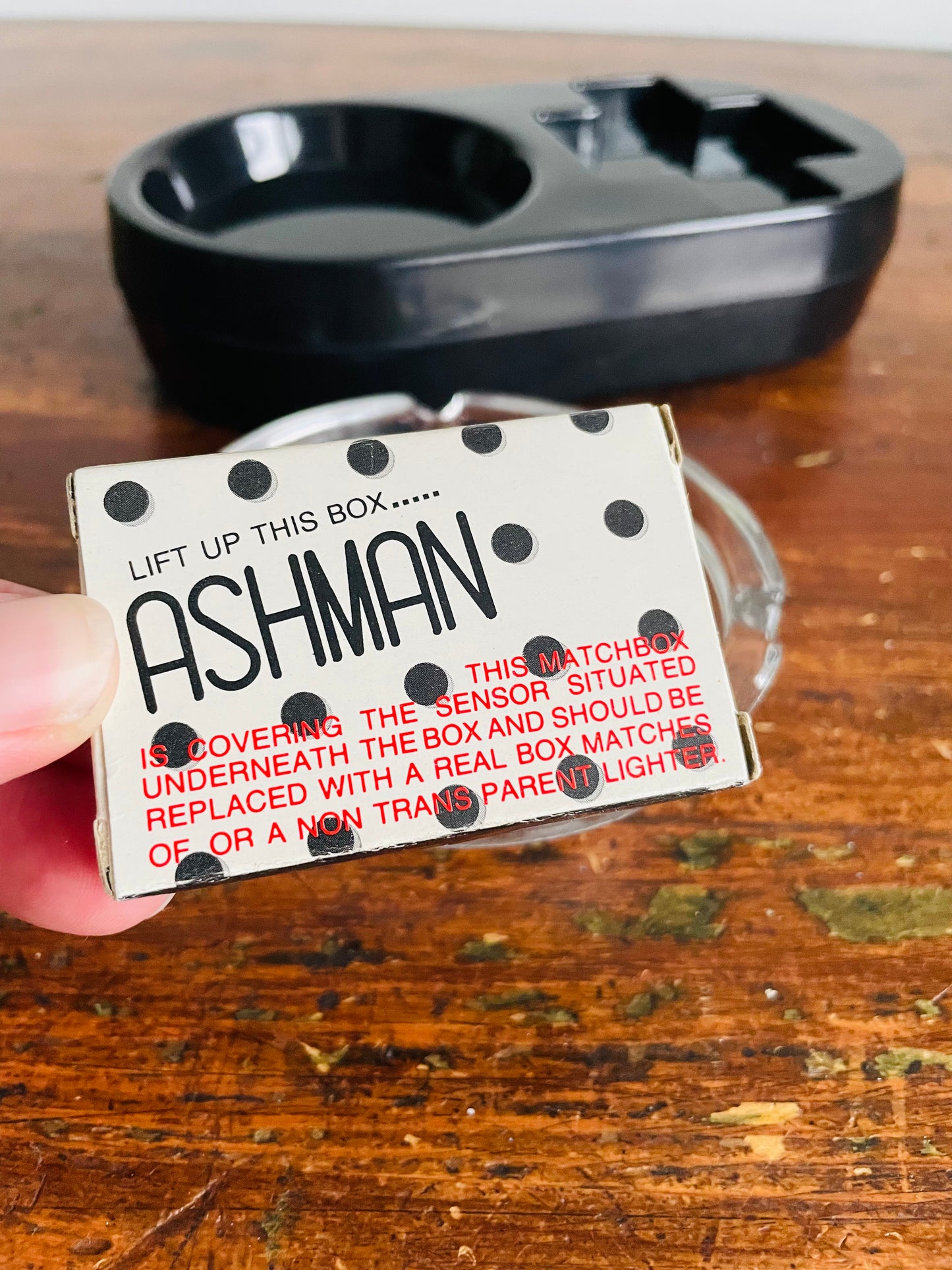 Vintage Novelty Gag Gift Ashman Ashtray - Coughs & Says "No Smoking!" When You Lift It - Made in Taiwan - Tested / Works!