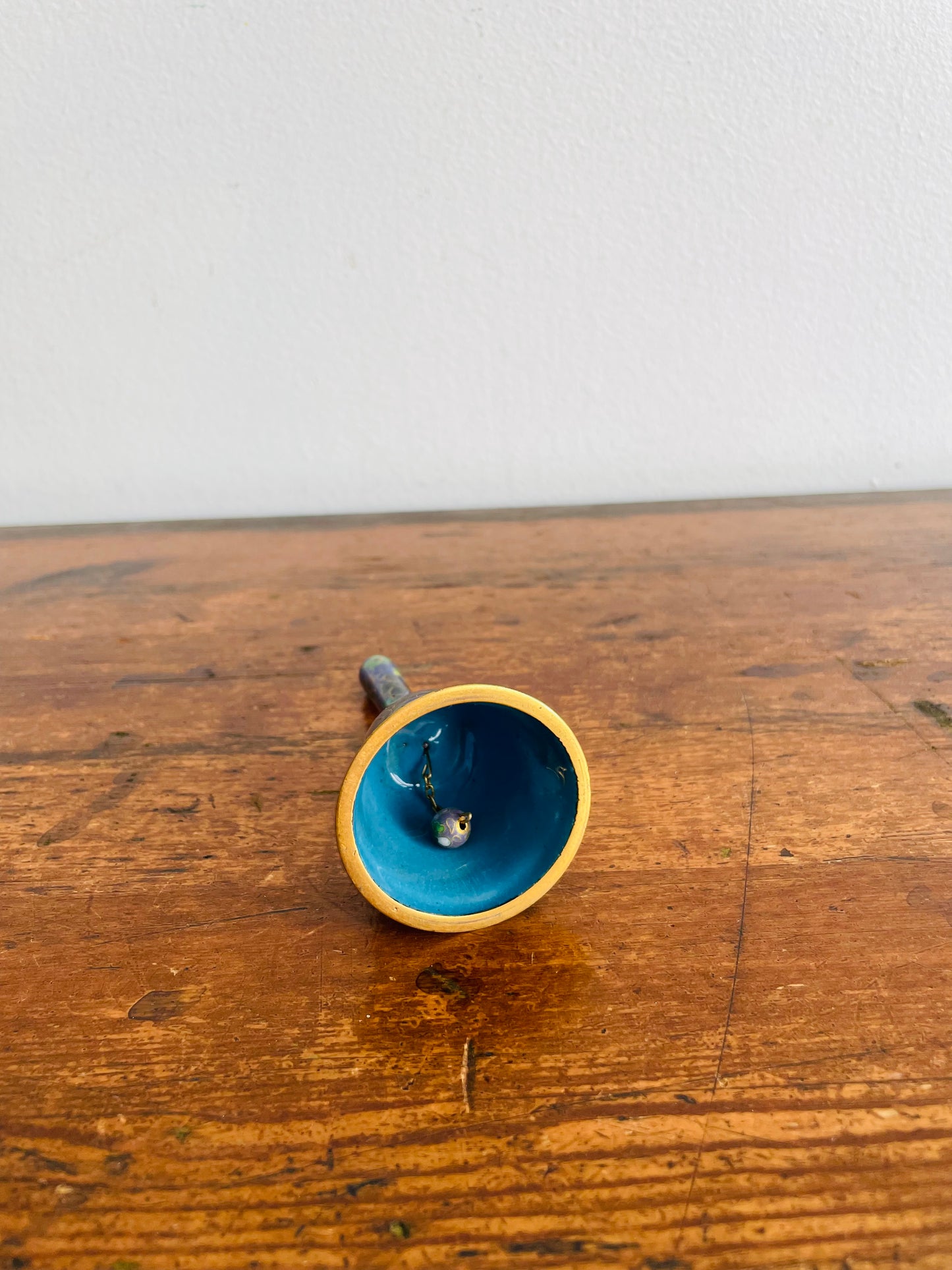 Enamelled Cloisonne Hand Bell with Floral Design