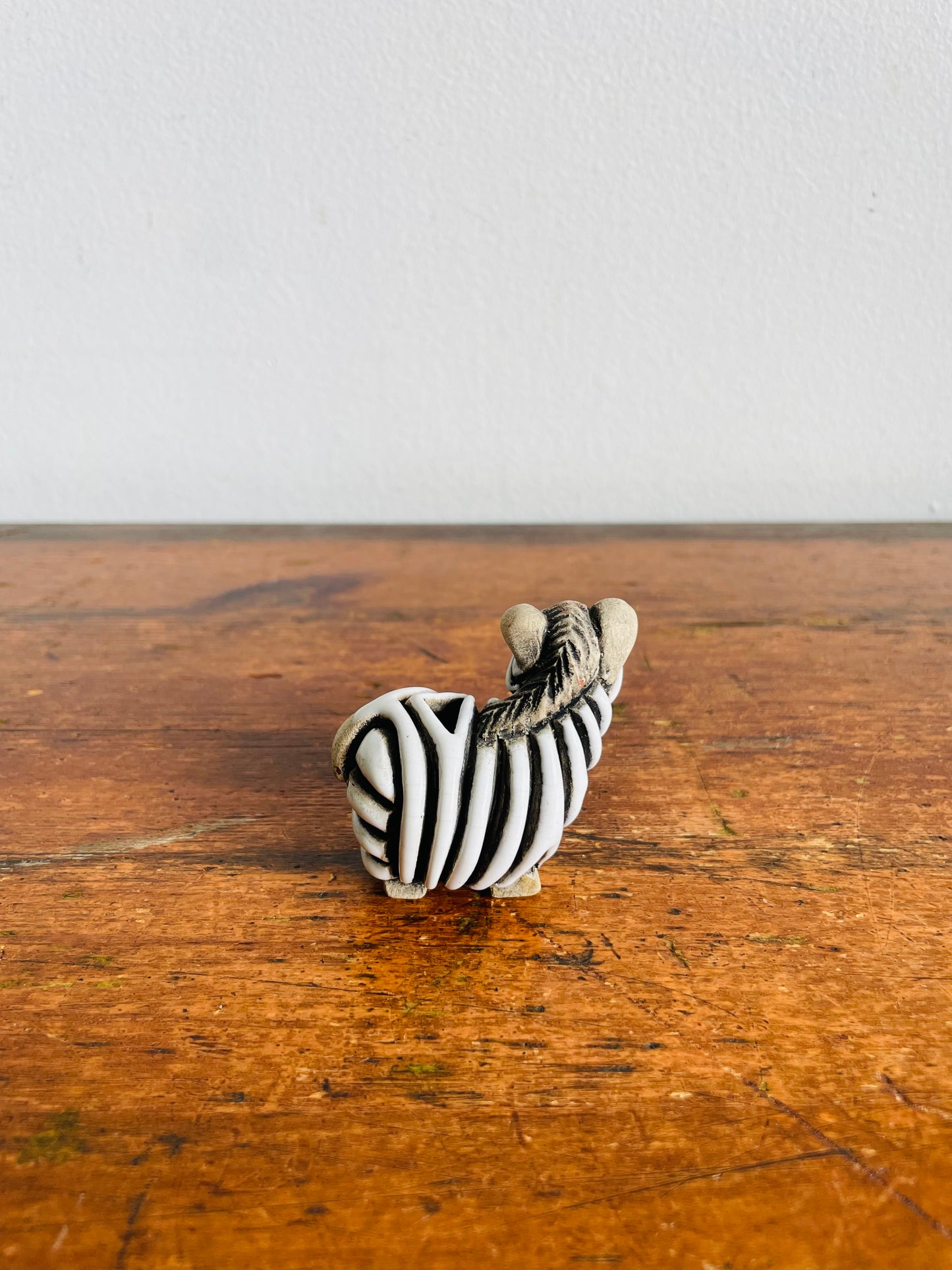 Vintage Artesania Rinconada Uruguay Pottery Zebra Baby Figurine #48A