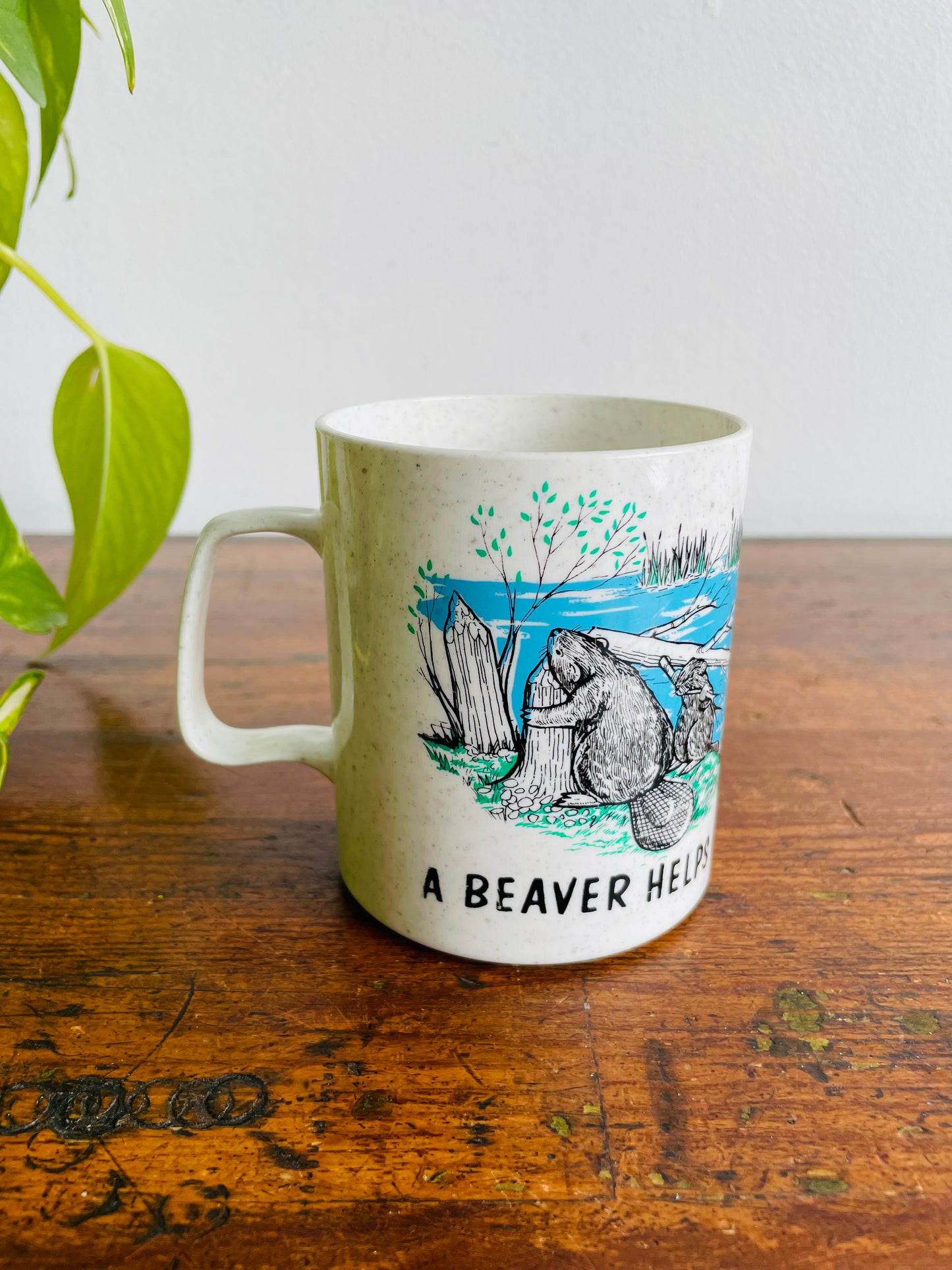 A Beaver Helps His Family and Friends Plastic Mug - Duracraft Made in Canada by Precisioncraft