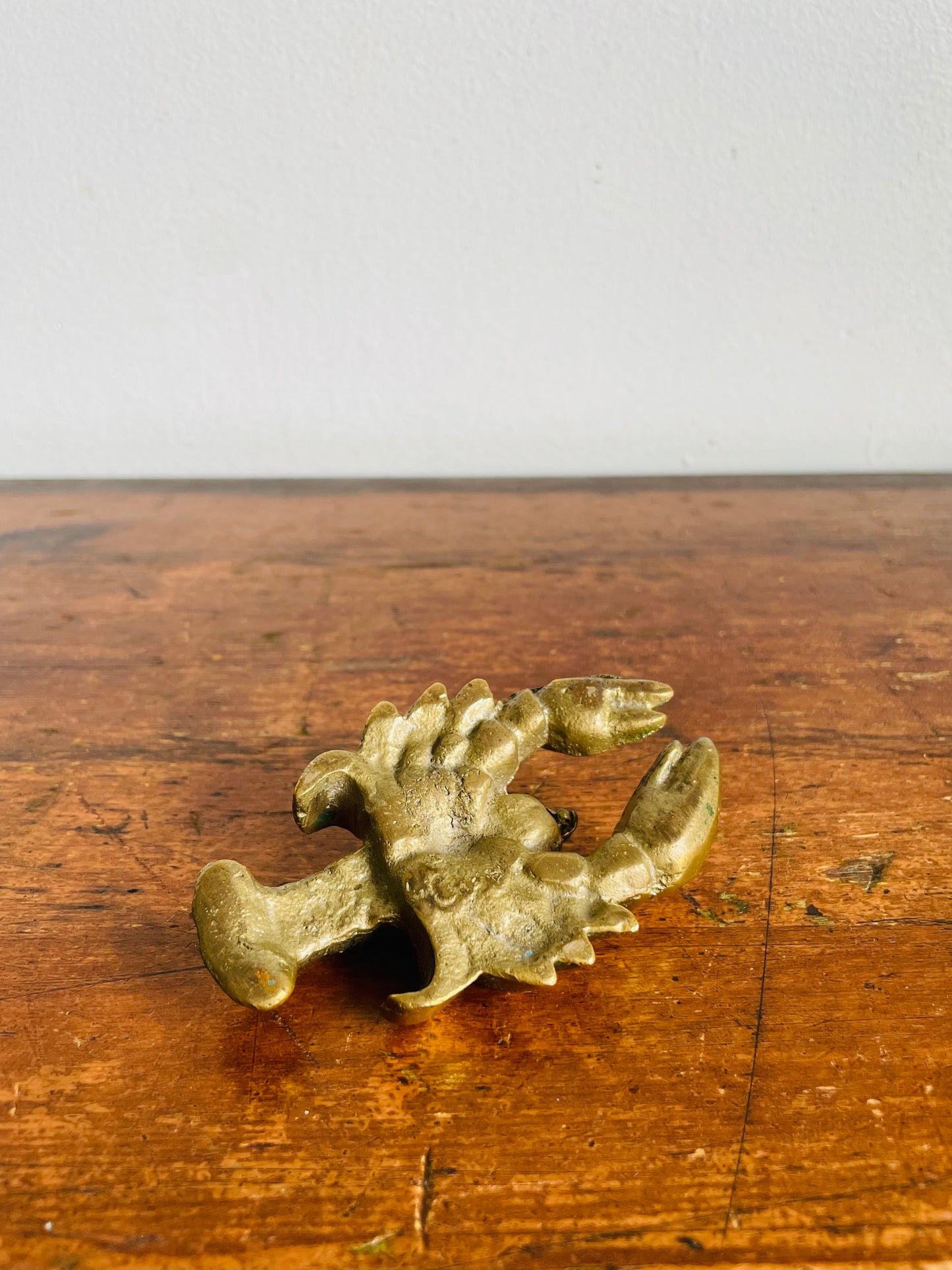 Vintage Solid Brass Lobster Paperweight Figurine