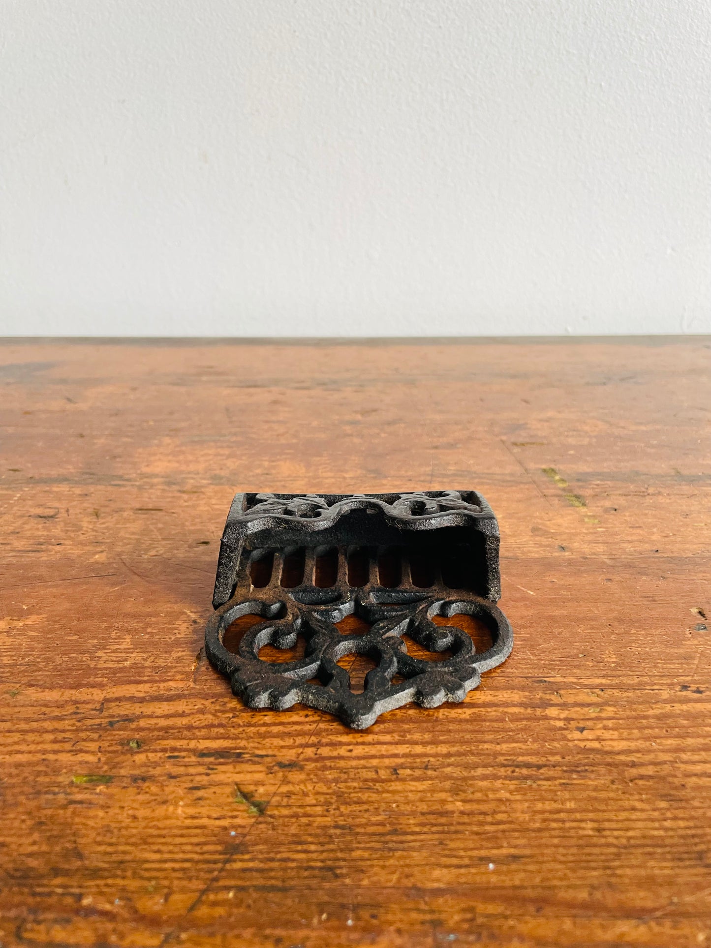 Wall Mount Black Cast Iron Match Holder