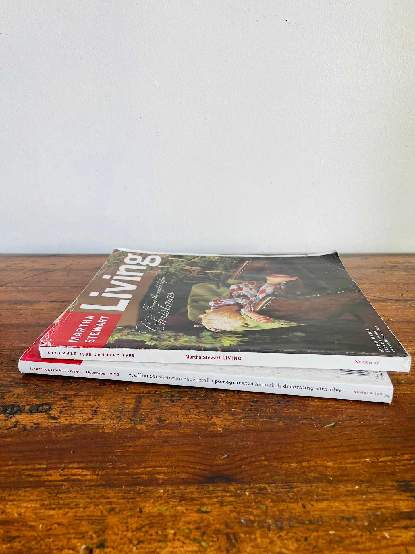 Vintage Collection of Martha Stewart Living Christmas Magazines - December 1998 & 2002  - Set of 2