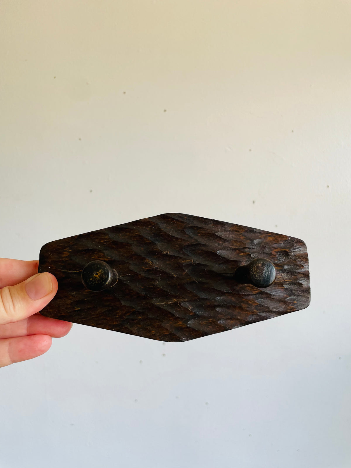 Vintage Wood Wall Hook Hanger with Two Hooks for Hanging