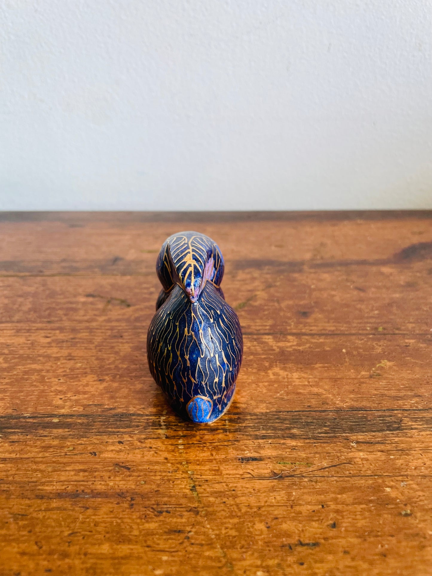Vintage Miniature Cloisonne Enamel Bunny Rabbit Animal Figurine