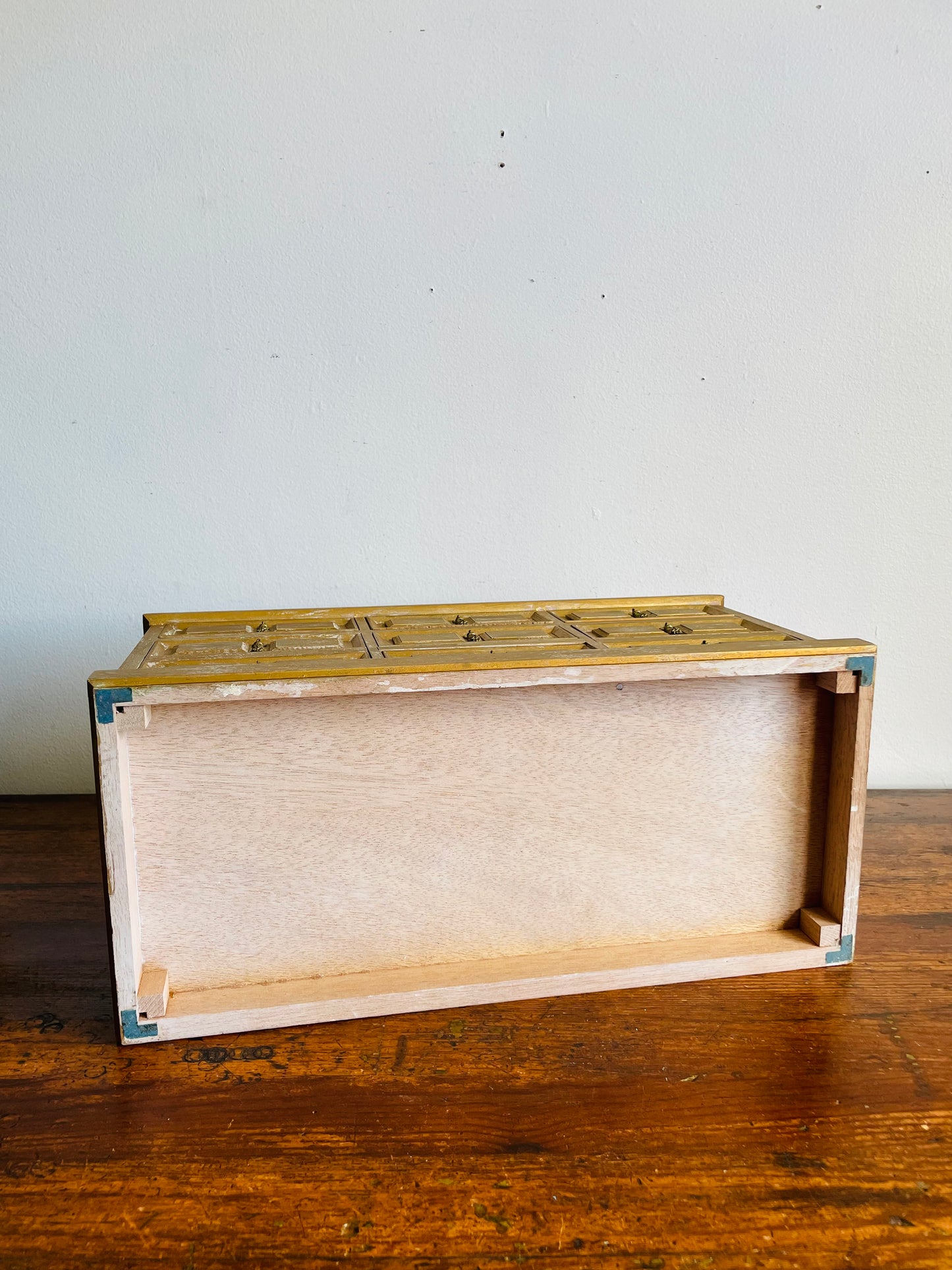 Large Wood Jewellery Box Shaped Like a Dresser with Felt Lined Drawers & Brass Pull Handles - Also Great for Office Supplies, Beads, Crafting, Etc.