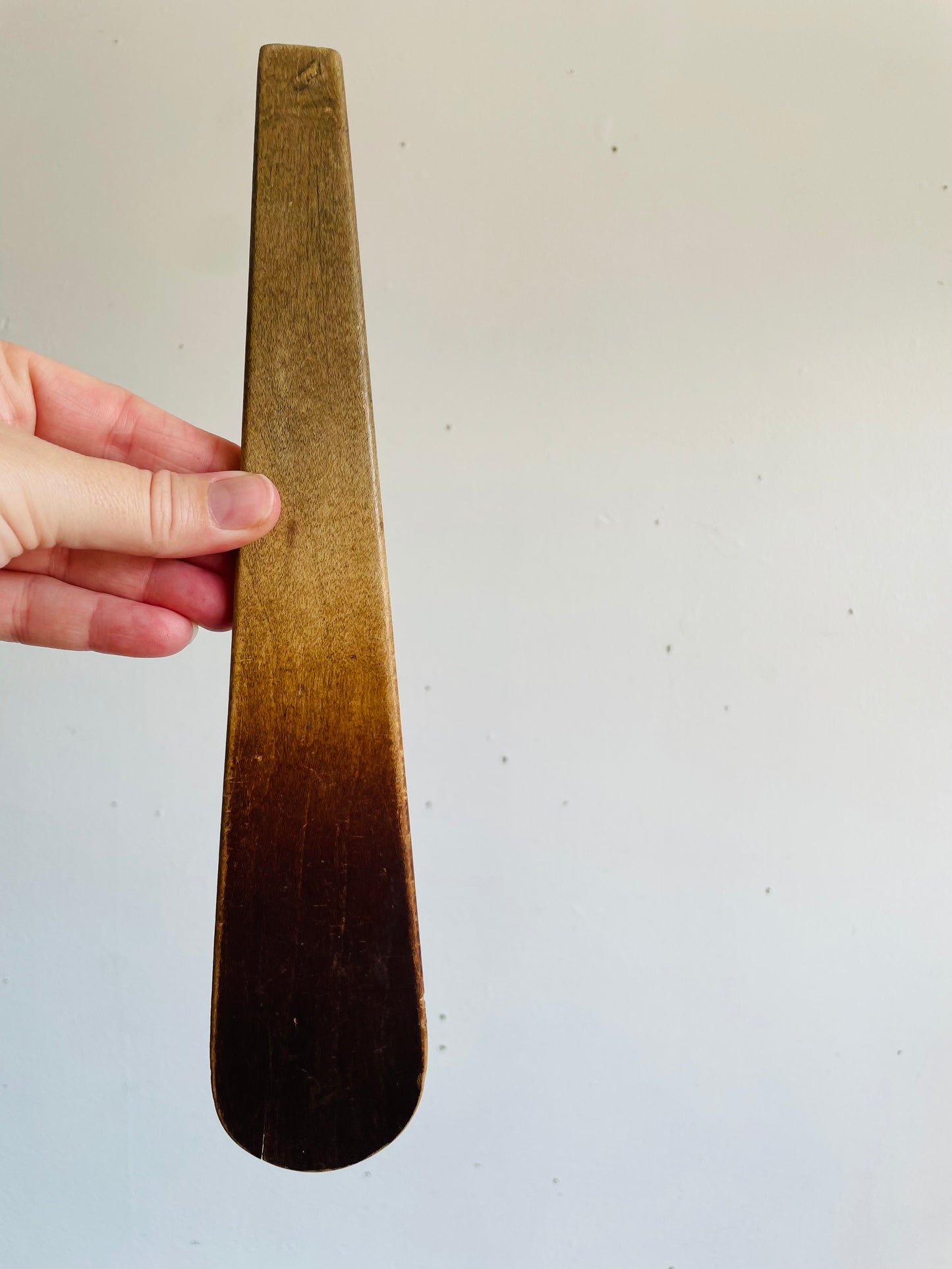 Antique Primitive Wood Farmhouse Kitchen Utensil Set - Scoop Paddle on Rope & Spatula Spoon - Set of 2