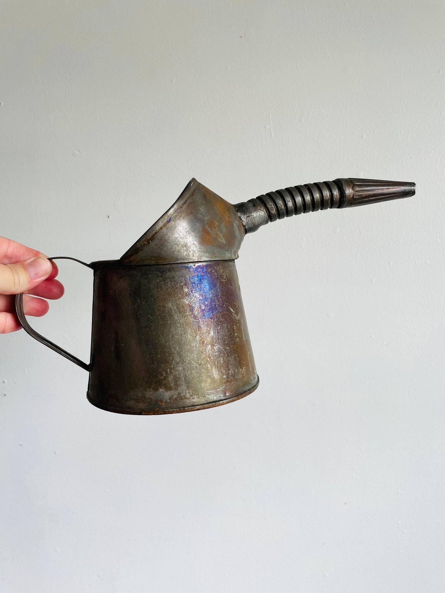 Rustic Farmhouse Quart General Steel Wares Limited Oil Can with Bendable Spout & Handle - Great for Flowers!