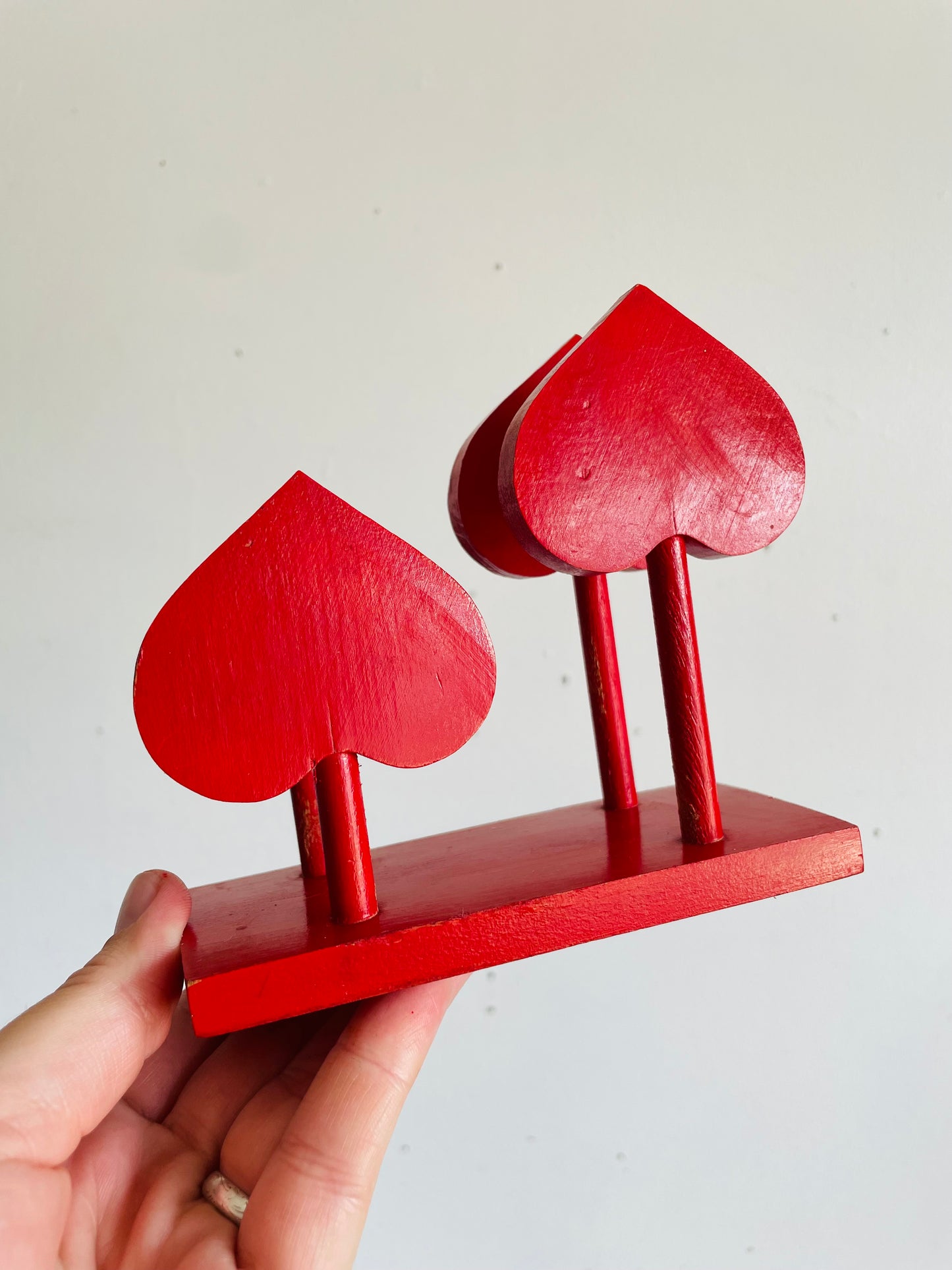 Vintage Aarikka Finland Red Wood Napkin Holder with Spade Heart Design - Finnish Scandinavian Scandi Kitchen