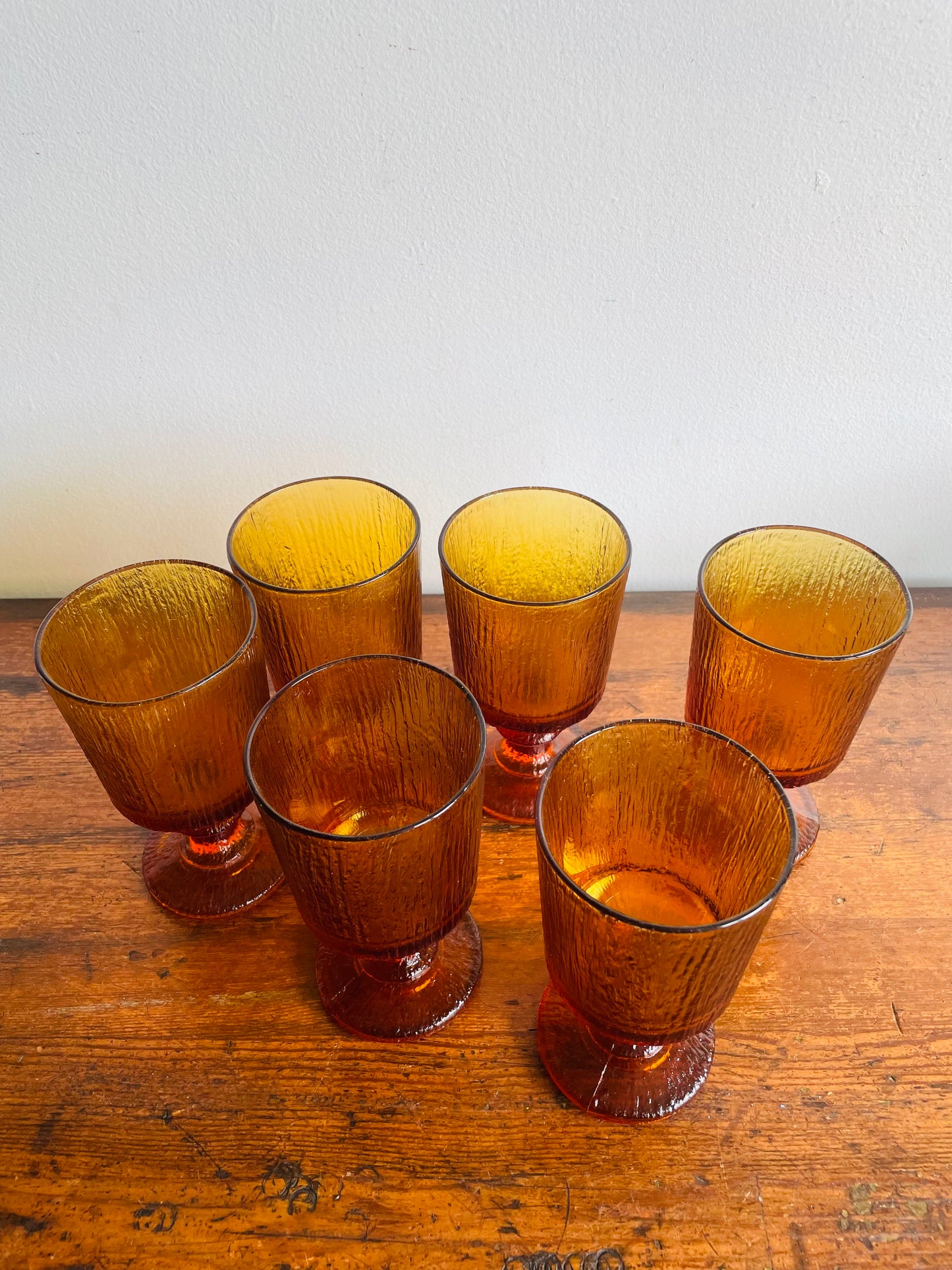 Ravenhead Siesta Amber Glass 5.5" Goblets - Set of 6