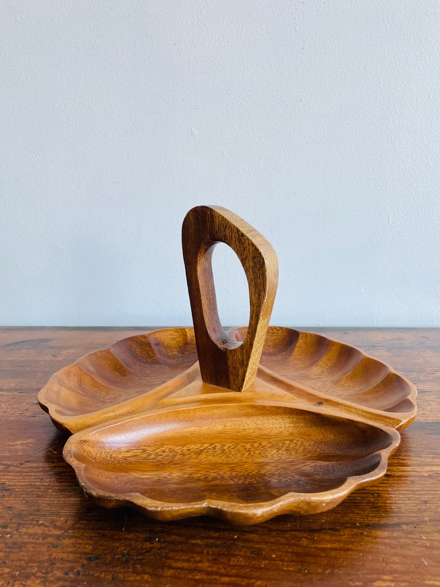 Monkey Pod Wood Divided Tray with Handle - Catchall, Serving, Jewellery, Trinkets, Etc.!