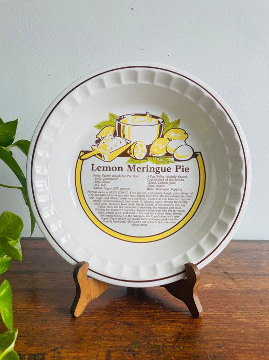 Lemon Meringue Pie 10.75" Plate with Recipe - C.E. Springer - Made in Korea