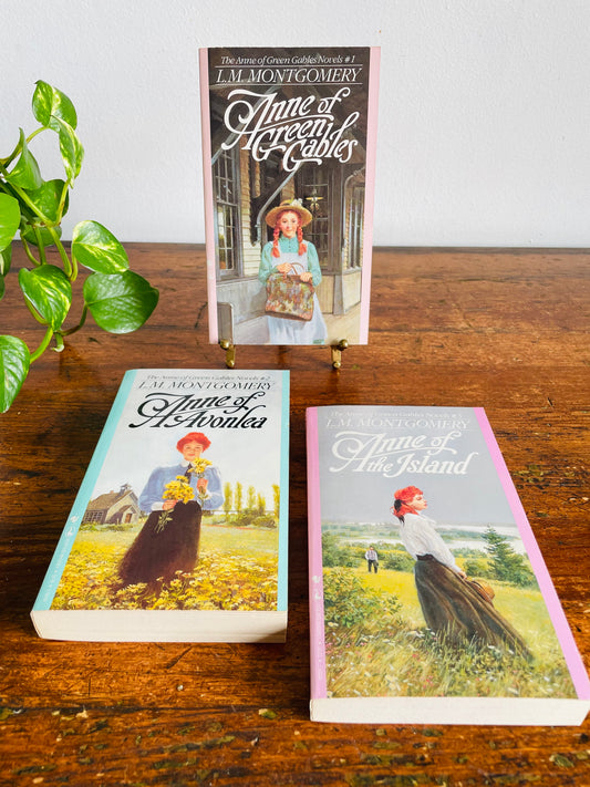 Vintage Anne of Green Gables, Anne of Avonlea & Anne of the Island Paperback Books by L.M. Montgomery - Set of 3 (1992)