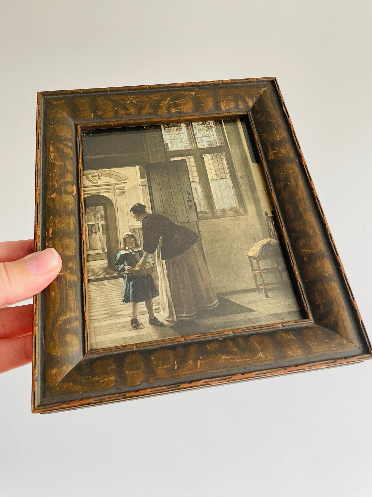 Framed Dutch Painter Pieter de Hooch Print - A Boy Bringing Bread