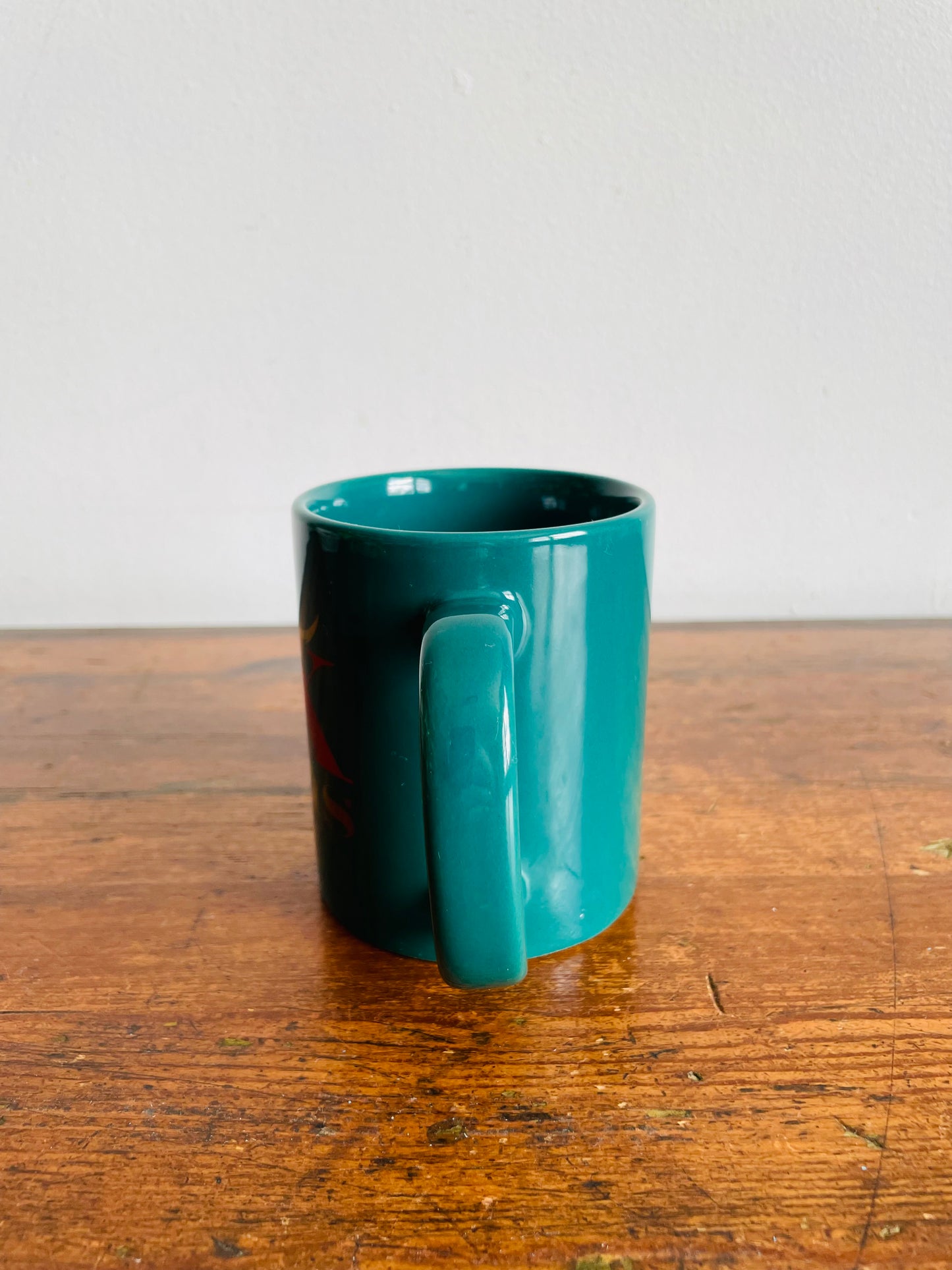 Green Texas Mug with Gold Longhorn Cow Graphic