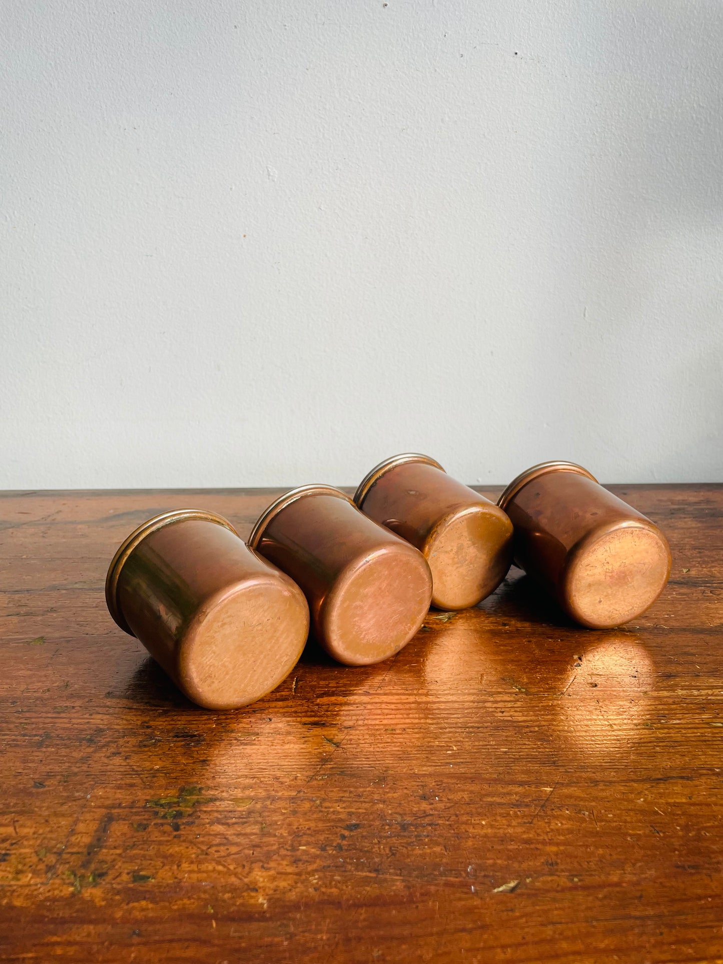 Vintage Collection of Douro B & M Mini Copper Canister Jars with Knob Handle Lids - Set of 4 - Made in Portugal