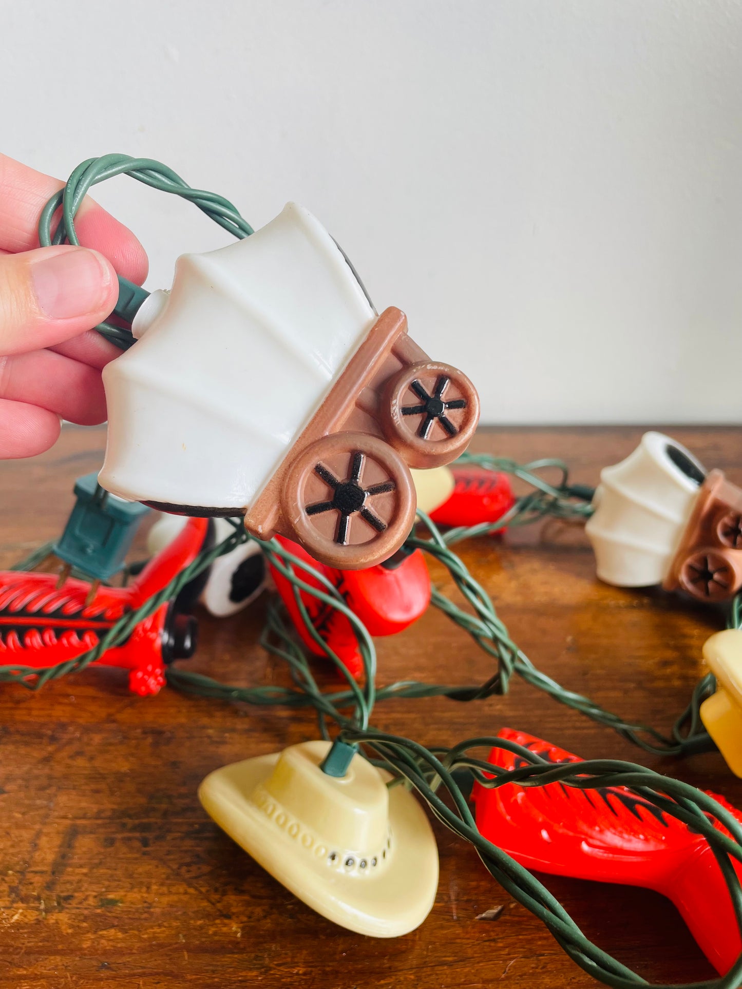 Vintage Alderbrook Western Cowboy Themed 10 Indoor Party String Lights - Box A (One Box) - One Bulb Needs Replacing