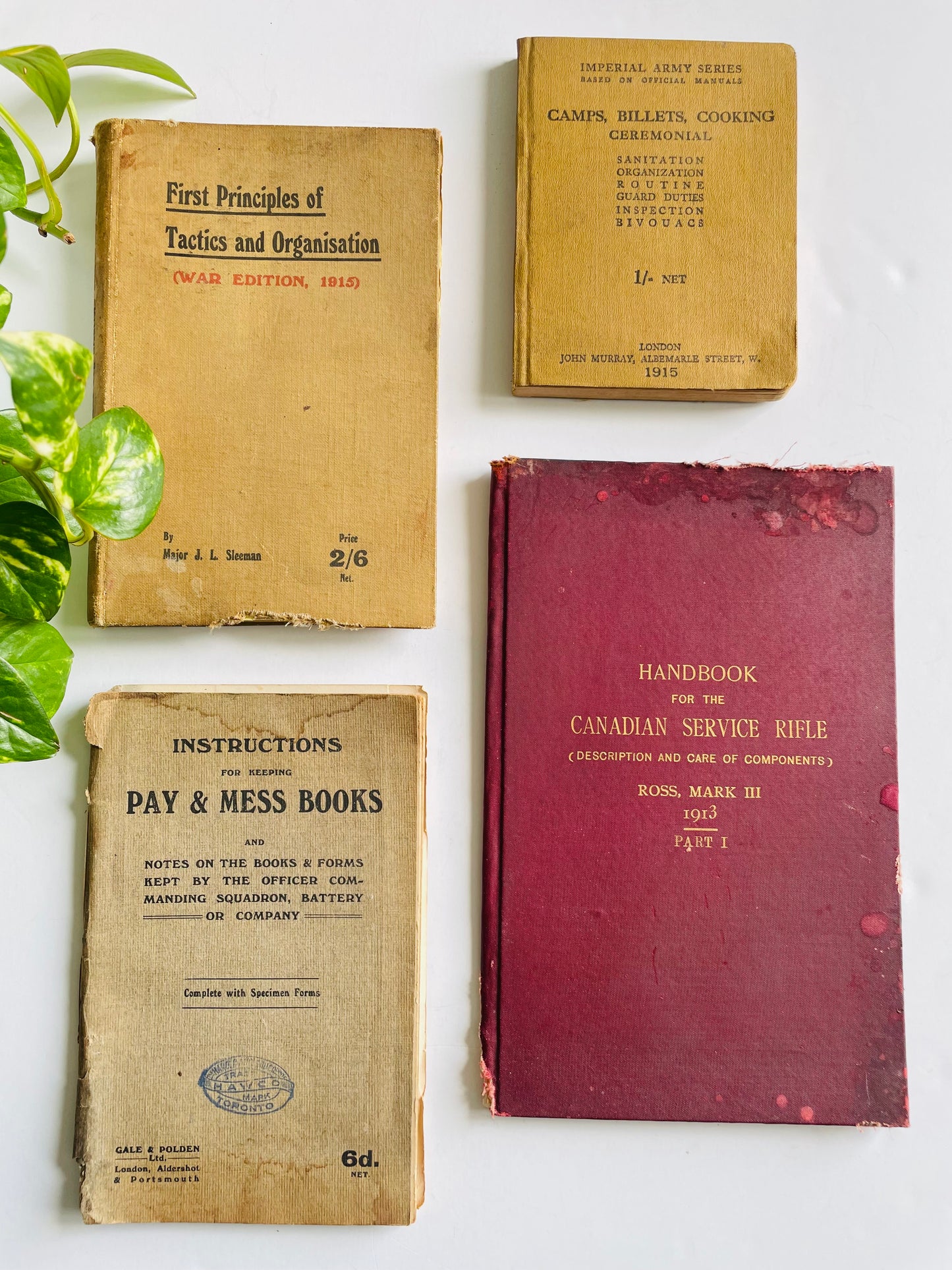 Antique Pre WW1 1913 Handbook for the Canadian Service Rifle - Description of Care & Components Hardcover Book by Mark Ross III