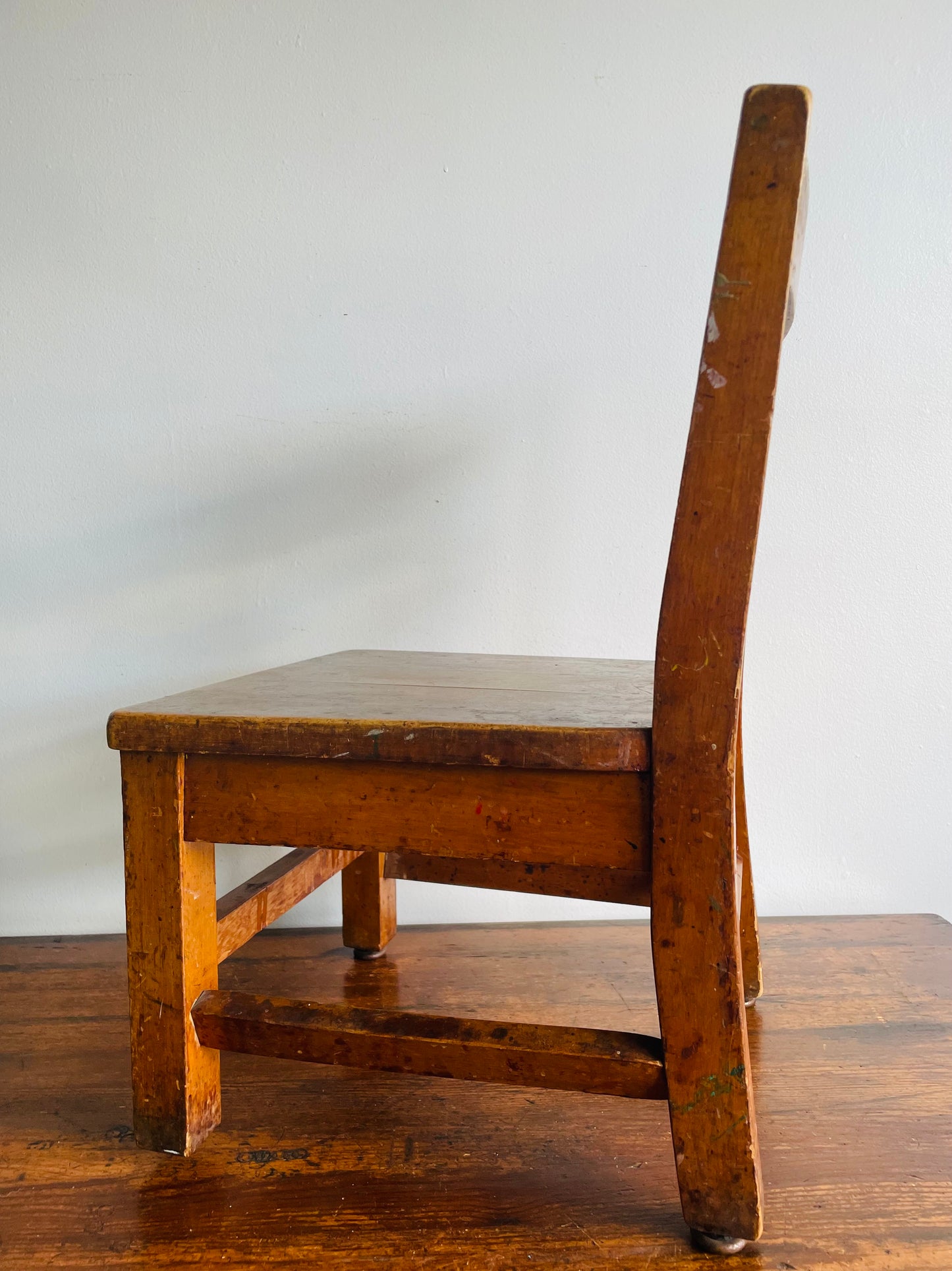 Child Sized Solid Wood School Desk Chair - Also Makes a Great Plant Stand or Porch Display Chair!