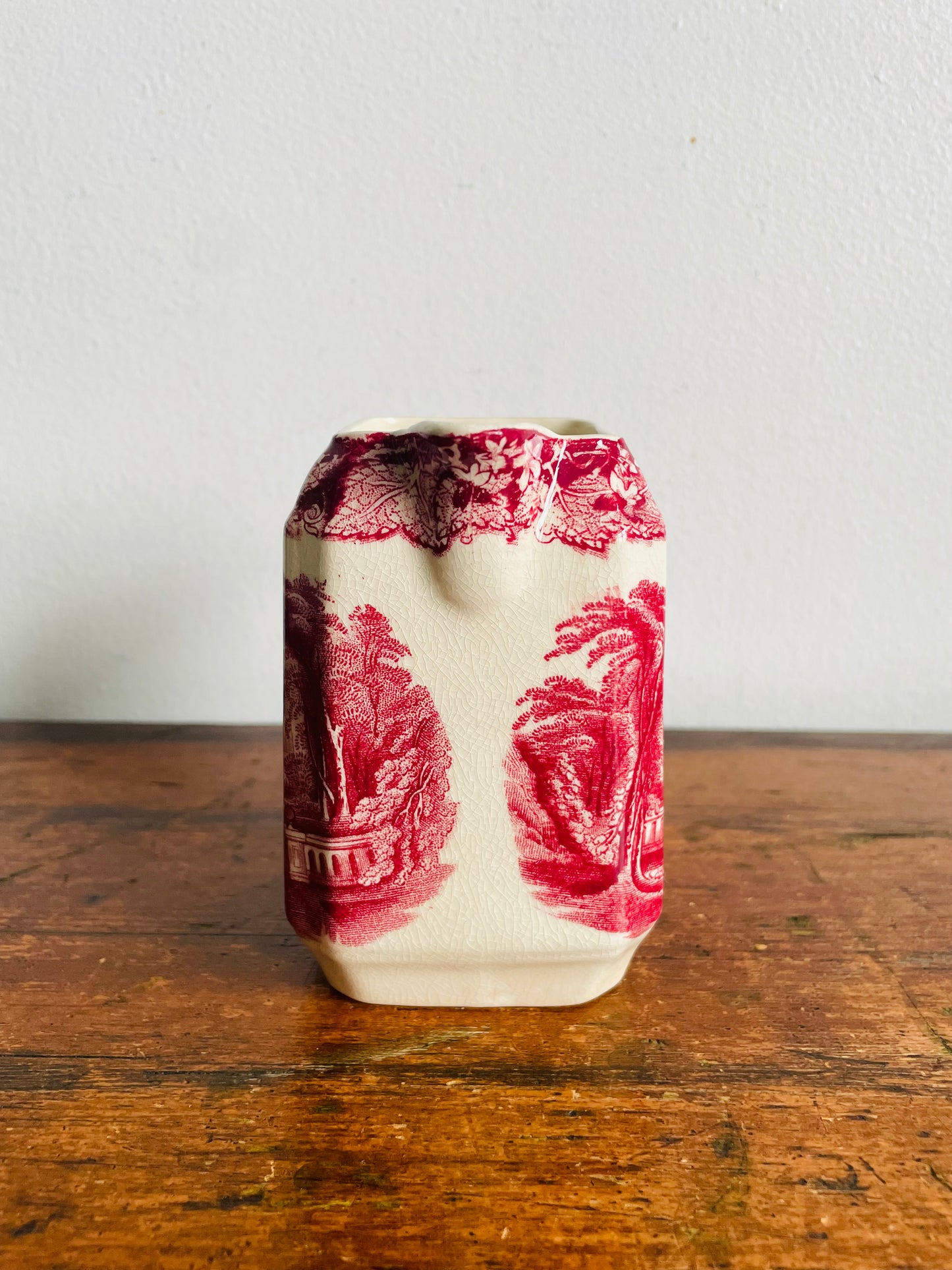 Vintage Mason's Vista Pink Transferware Ironstone Creamer Pitcher Jug - Made in England
