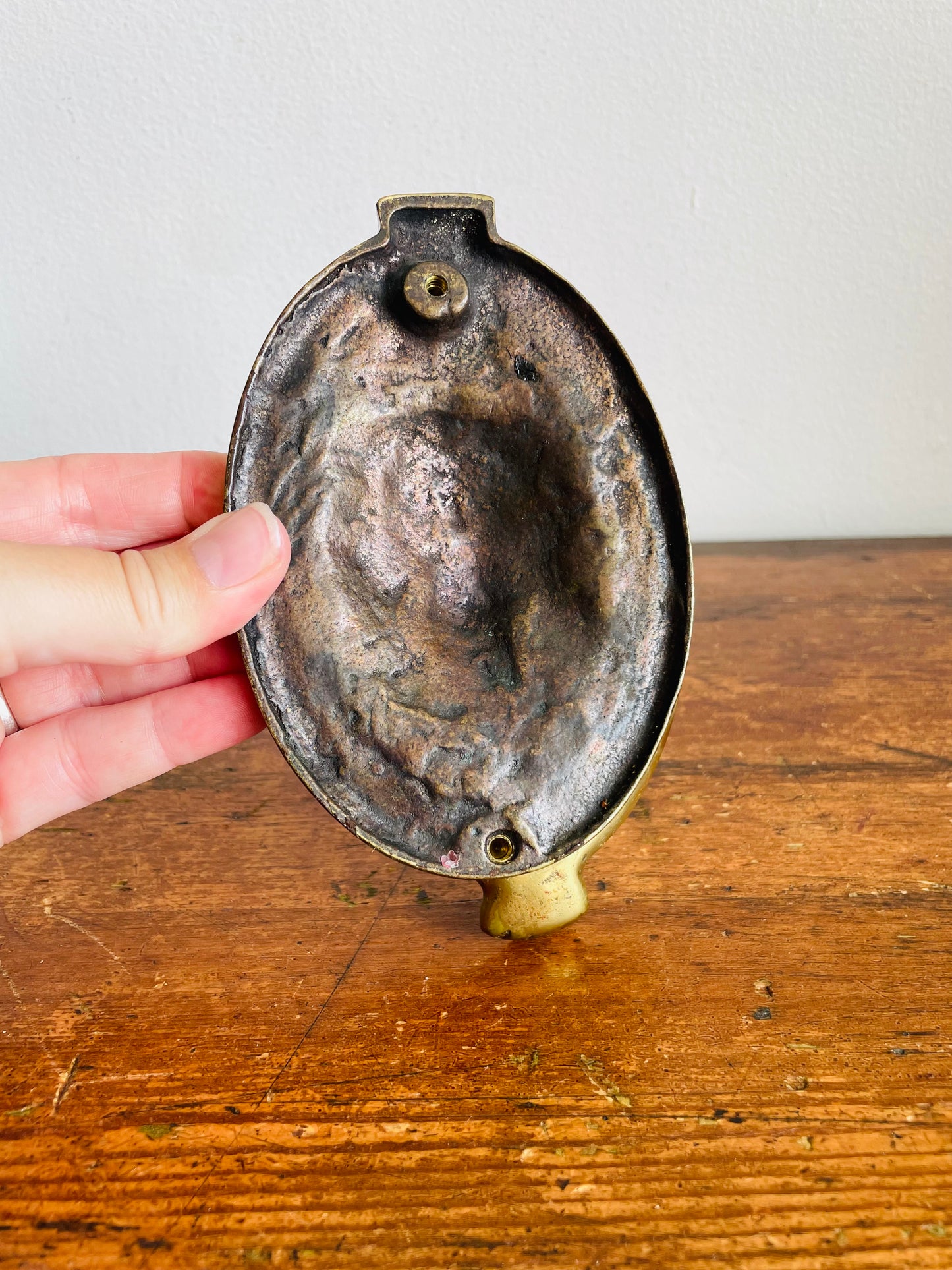 Vintage Solid Brass Lion Head Door Knocker (From 1928?)