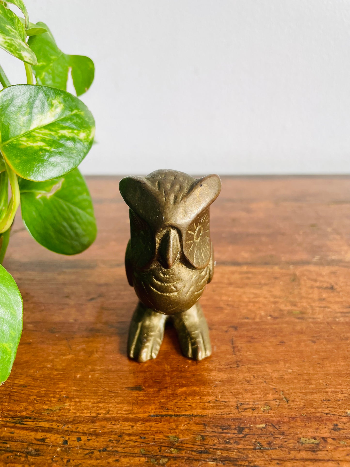 Vintage Solid Brass Owl Figurine - Made in Canada