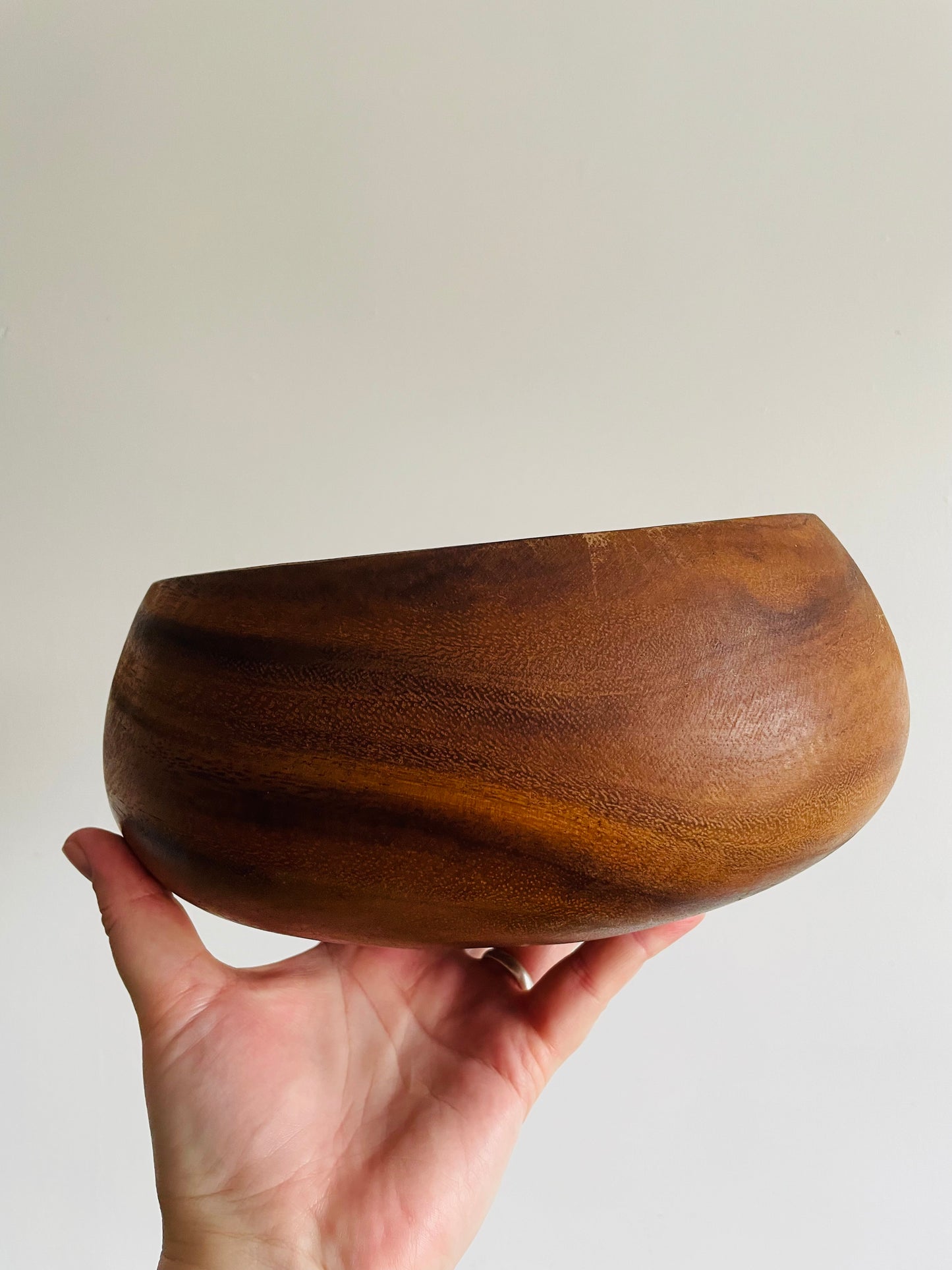 Large Round Solid Wood Bowl - Makes a Great Planter, Catchall, Fruit Bowl, or Bread Basket!