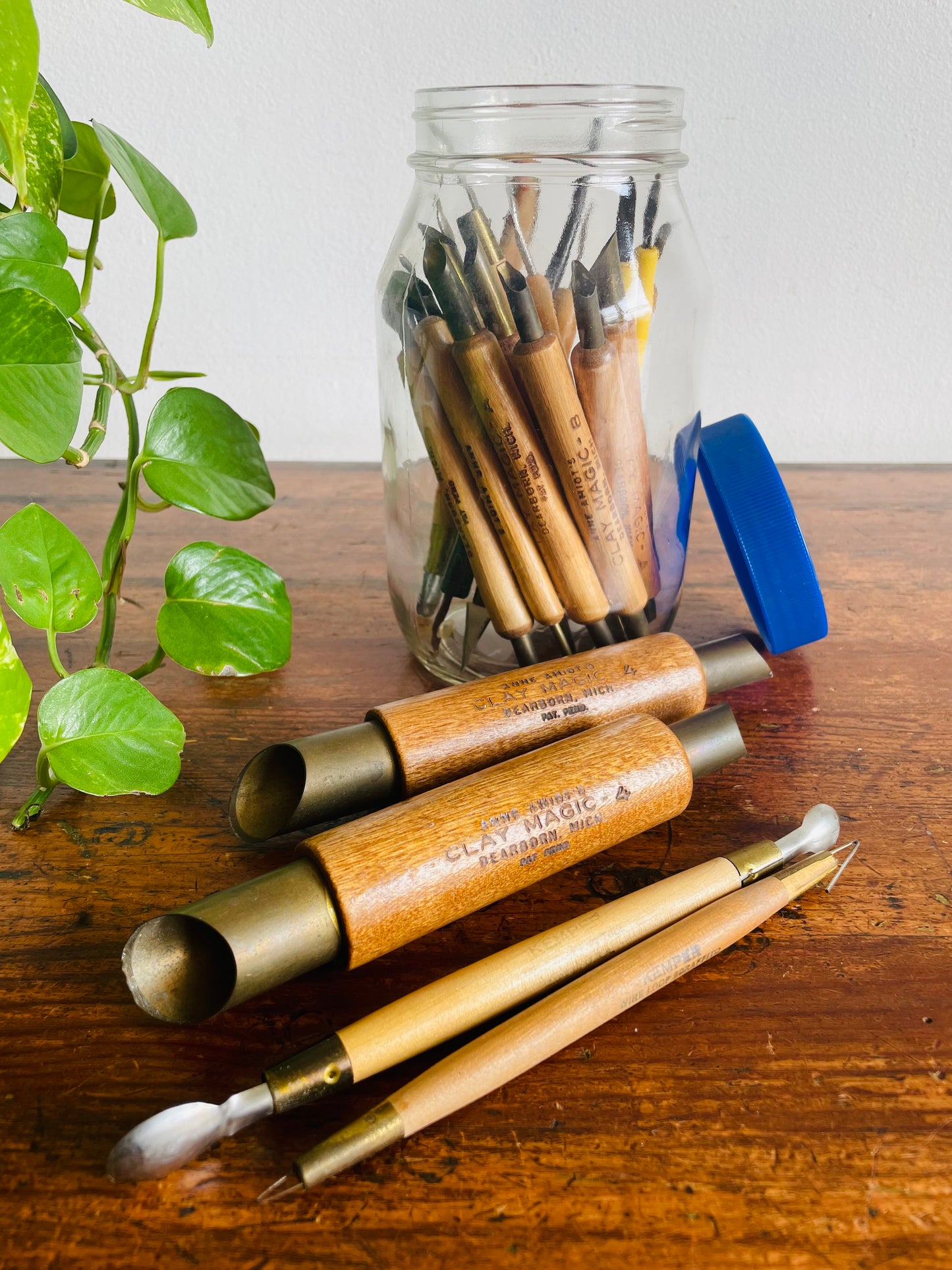 Vintage Collection of Clay Pottery Tools - Anne Amiot's Clay Magic, KemperTools, Etc. - Ceramics, Sculpting - Set of 22 Pieces