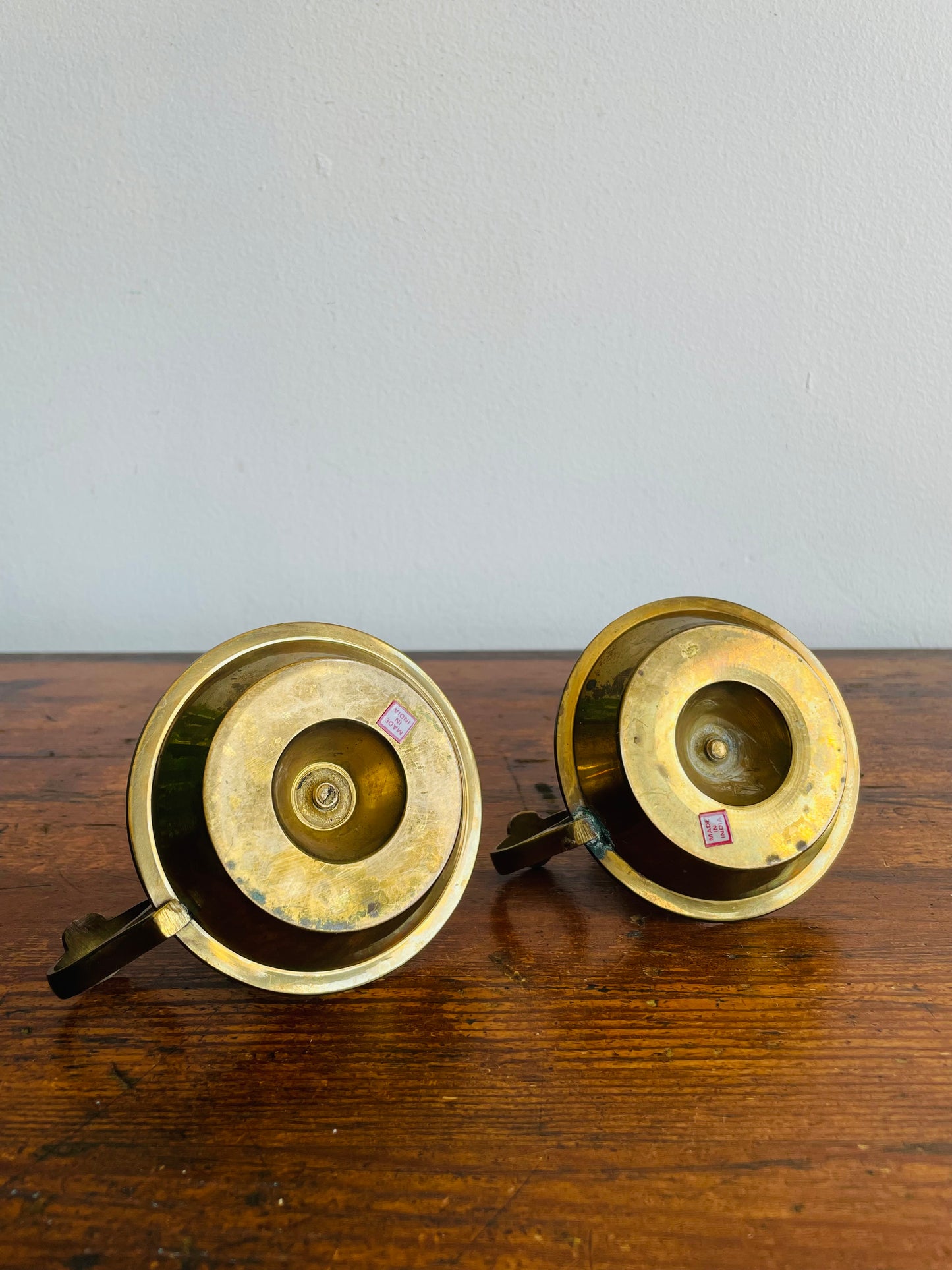 Solid Brass Chamberstick Candle Holders - Set of 2 - Made in India