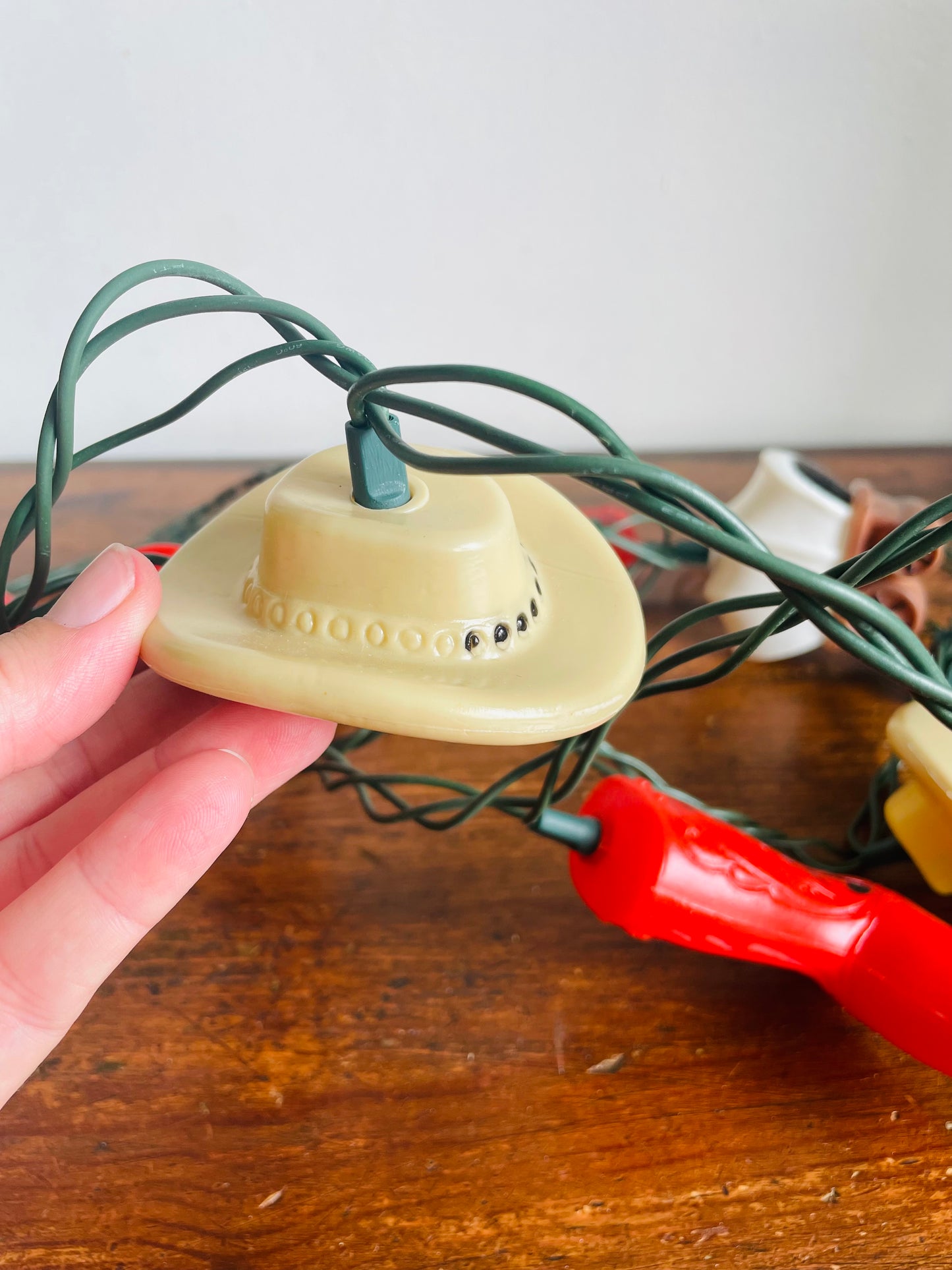 Vintage Alderbrook Western Cowboy Themed 10 Indoor Party String Lights - Box A (One Box) - One Bulb Needs Replacing